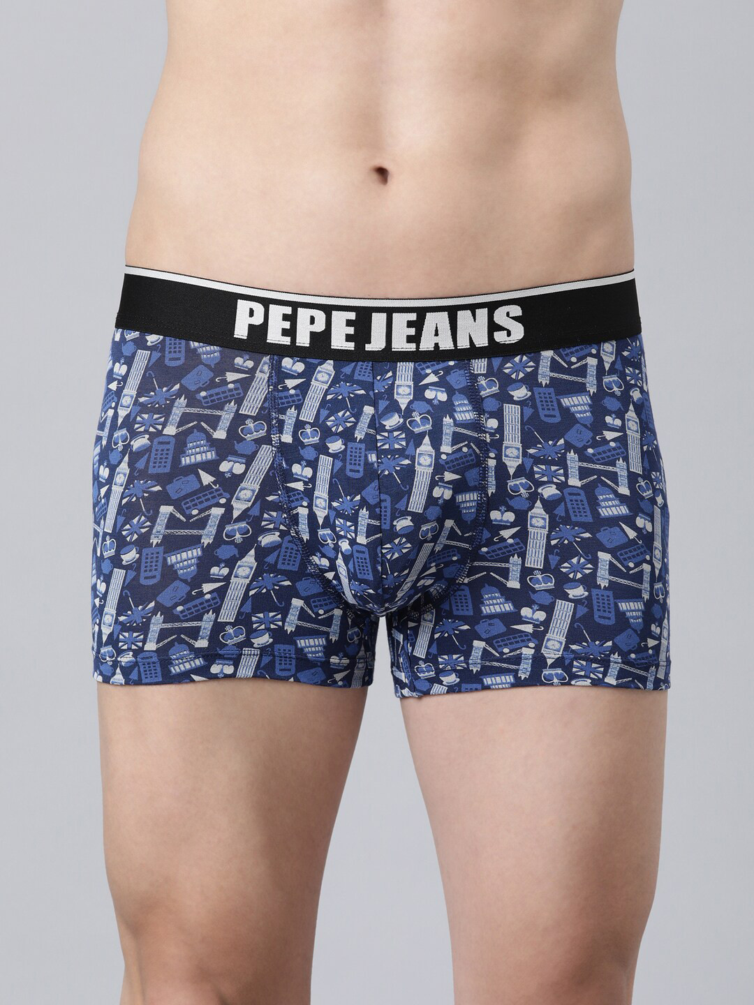 

Pepe Jeans Men Blue Printed Trunk