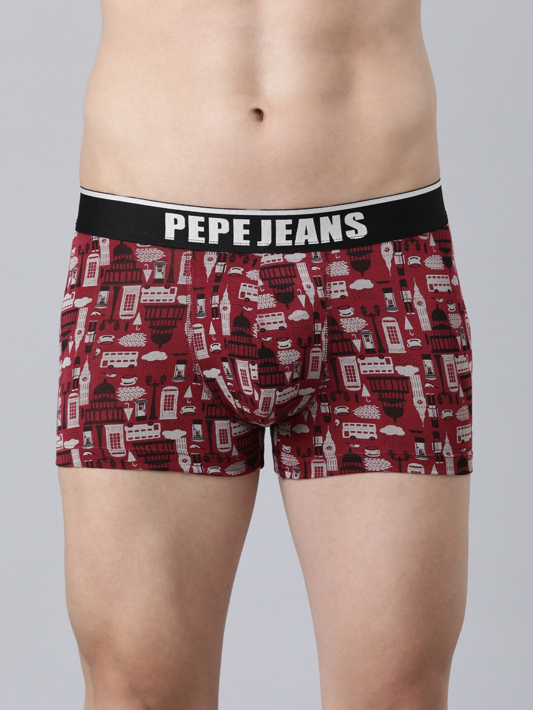 

Pepe Jeans Men Red Printed Trunks OPT13Rumba Red AopS