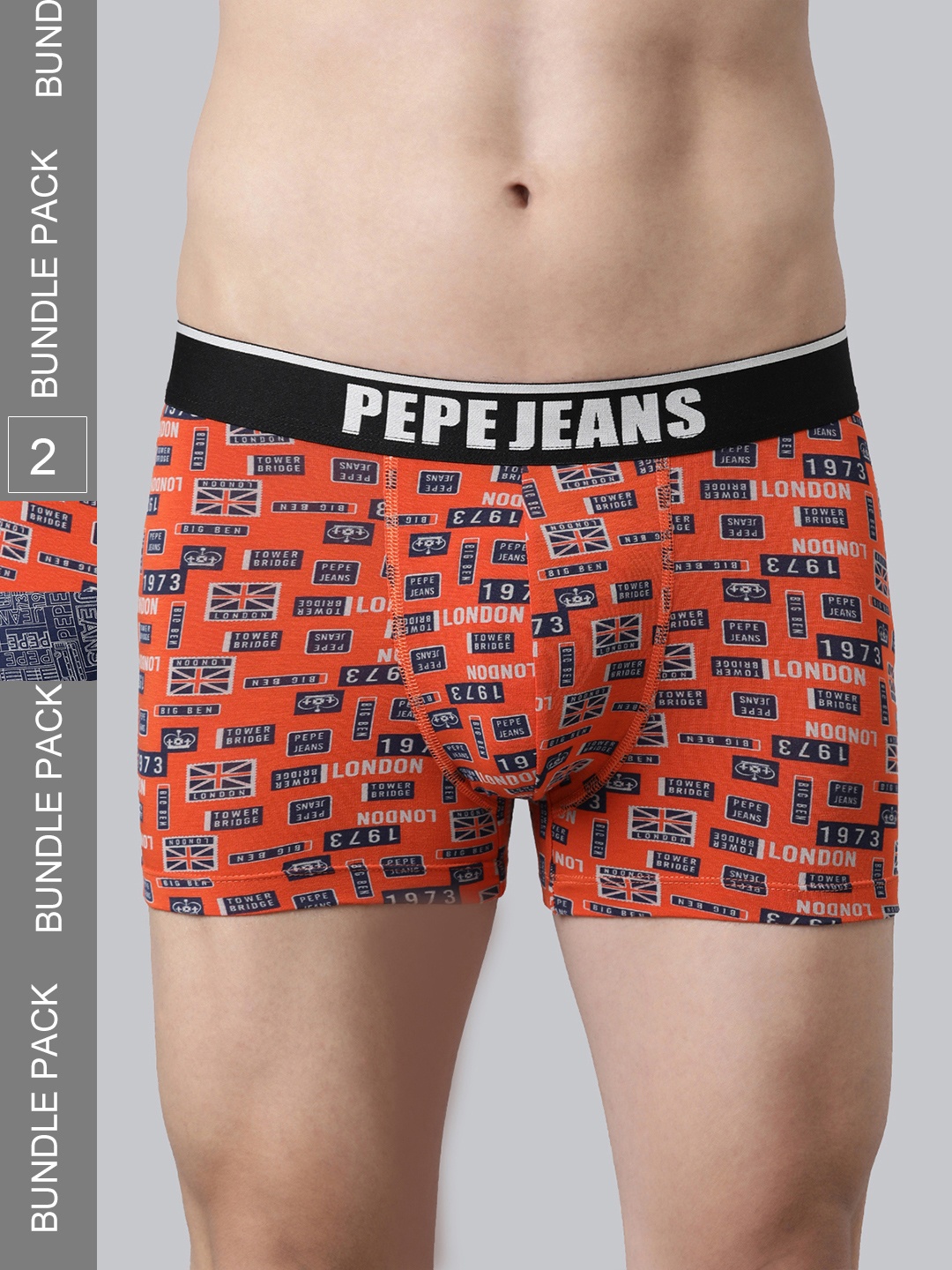 

Pepe Jeans Pack Of 2 Blue & Orange Printed Trunks OPT13Pureed Pumpkin Aop