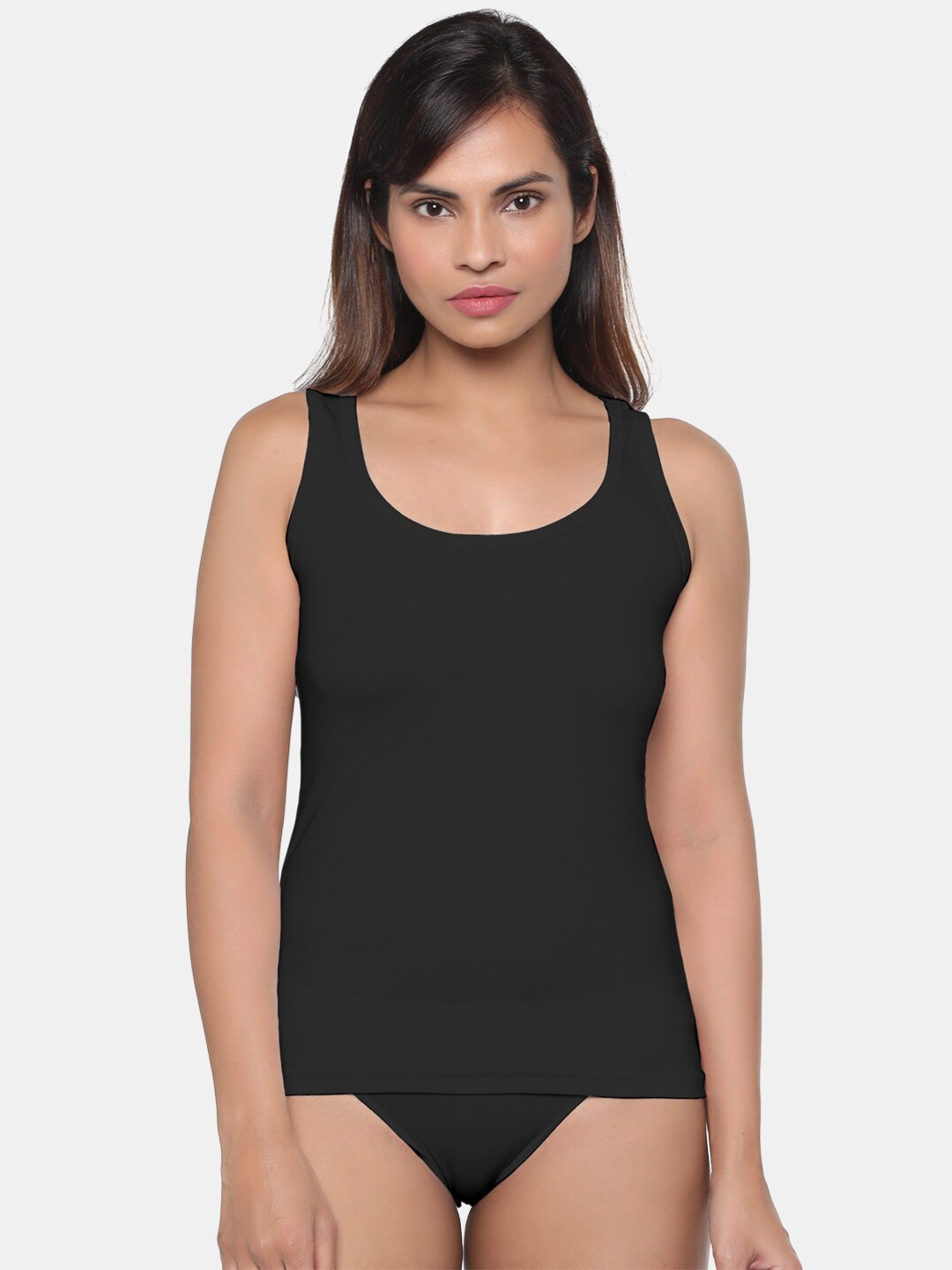 

miorre Women Solid Modal Camisole, Black