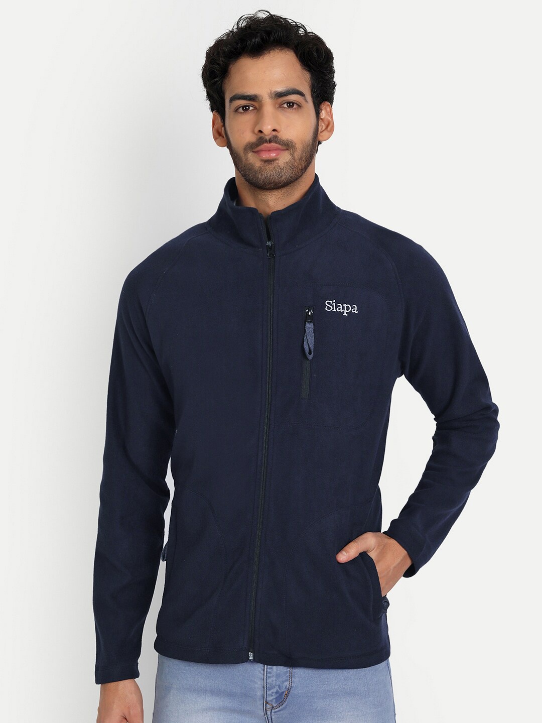 

SIAPA Men Blue Fleece Lightweight Outdoor Bomber Jacket