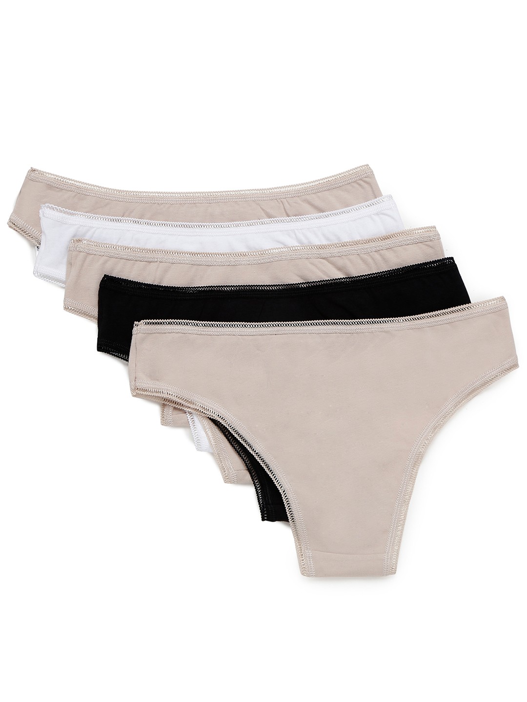 

Marks & Spencer Women Pack Of 5 Solid Basic Briefs, Black