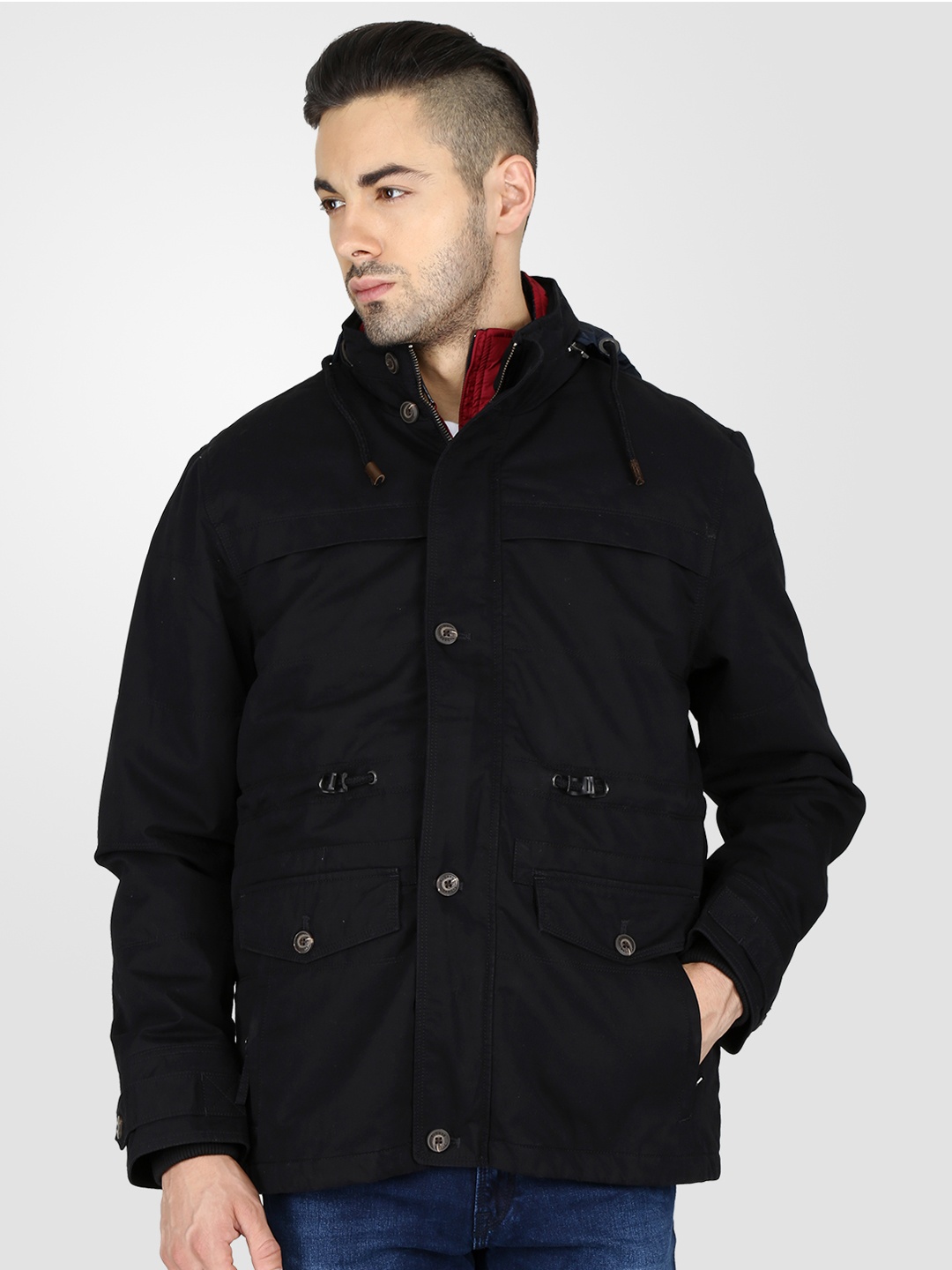 

t-base Men Black Solid Jacket