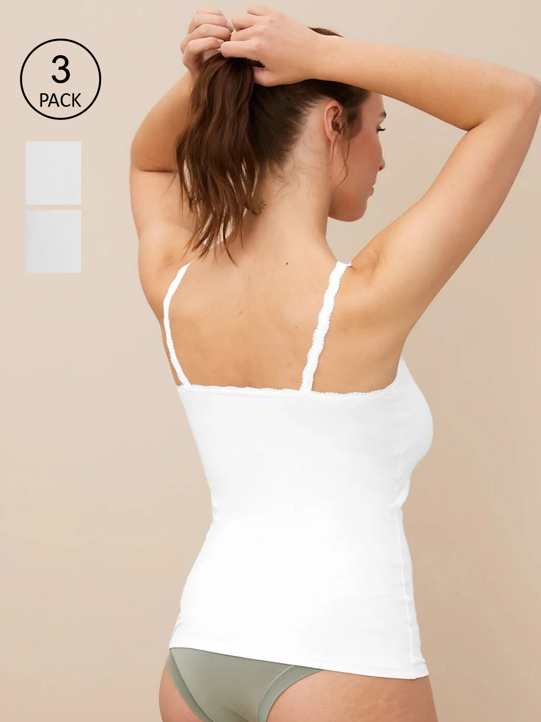 

Marks & Spencer Women Pack Of 3 Solid Camisoles, White