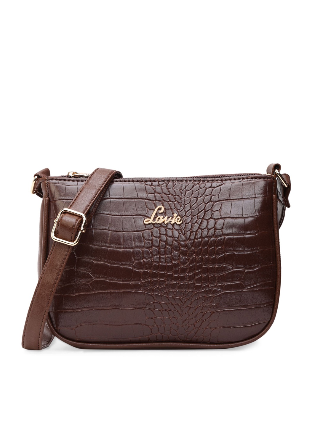 

Lavie Brown Animal Textured Structured Sling Bag