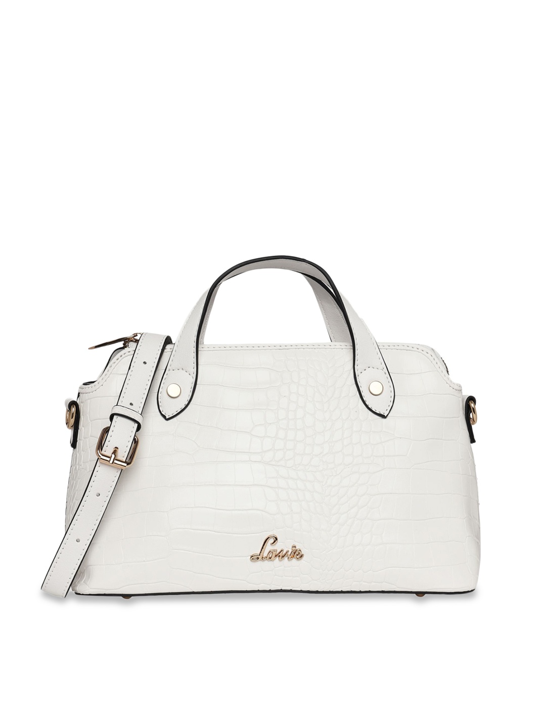 

Lavie White Animal Textured Structured Handheld Bag