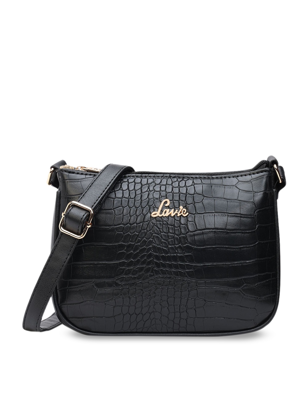 

Lavie Black Textured Structured Sling Bag