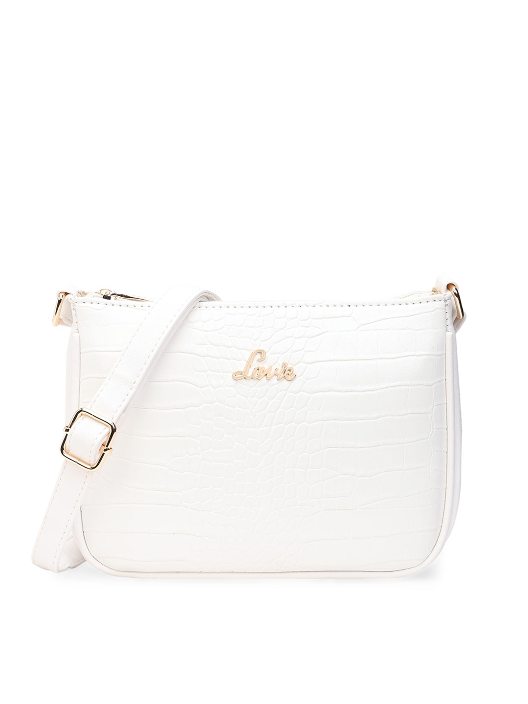 

Lavie White Structured Sling Bag with Tasselled