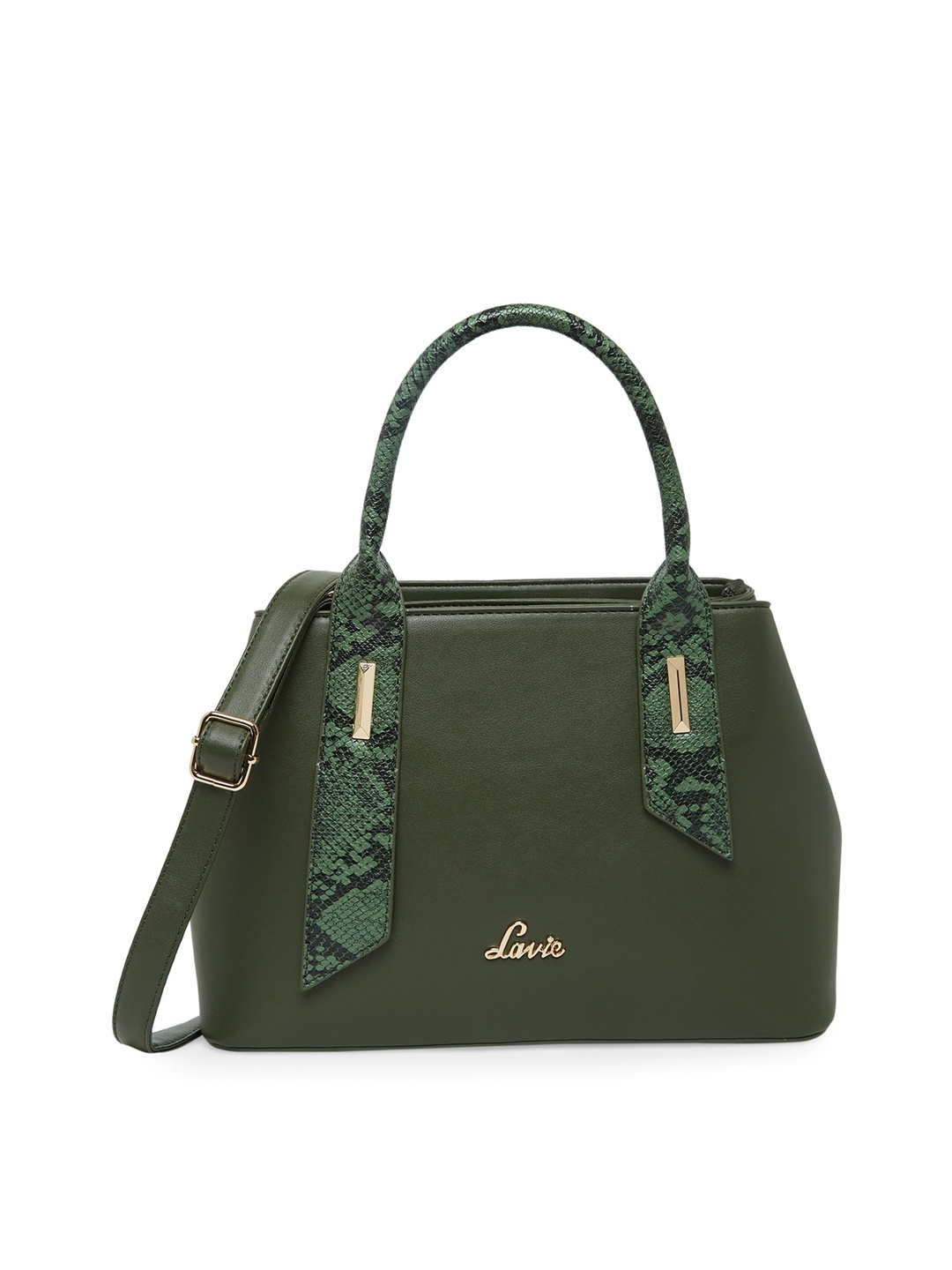 

Lavie Green Textured Structured Handheld Bag