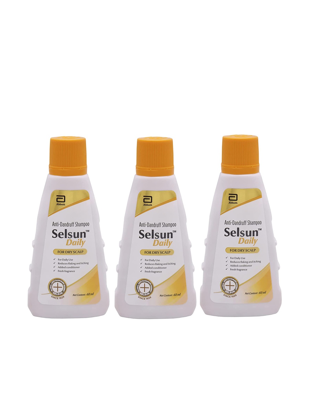 

Selsun Set Of 3 Daily Anti Dandruff Shampoo 120ml, White
