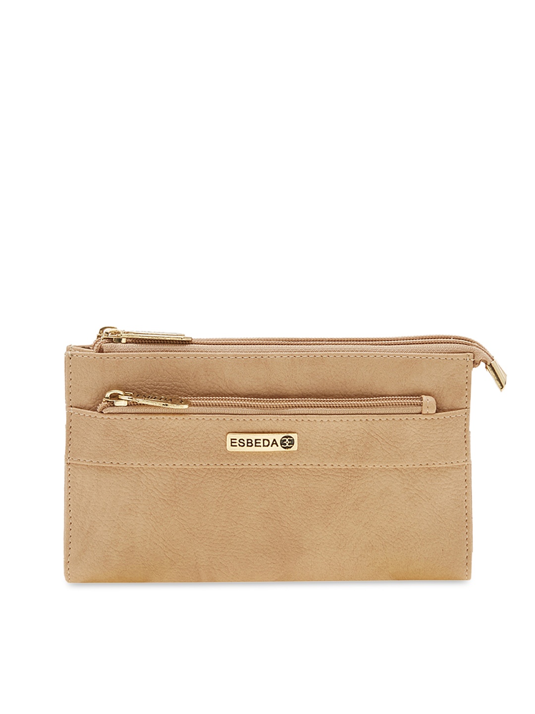 

ESBEDA Women Beige Solid Two Fold Wallet