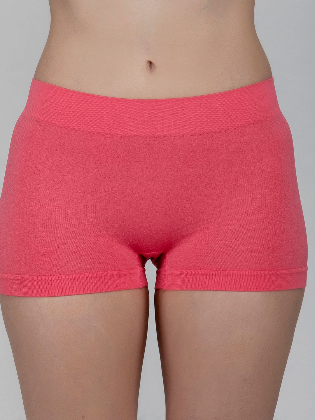 

Laceandme Women Pink Solid Boy Shorts Brief