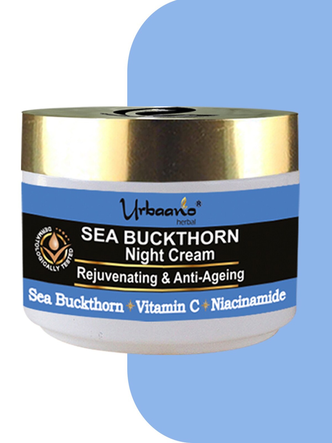 

Urbaano Herbal Sea Buckthorn Rejuvenating & Anti Ageing Night Cream with Niacinamide - 50g, Blue