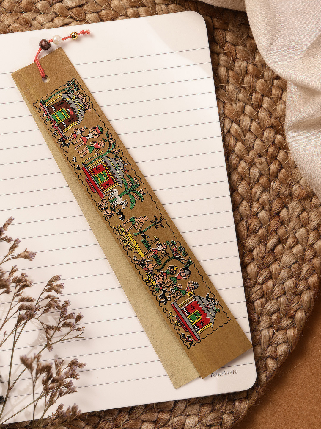 

Taavi Jute Tribal Print Bookmark, Multi
