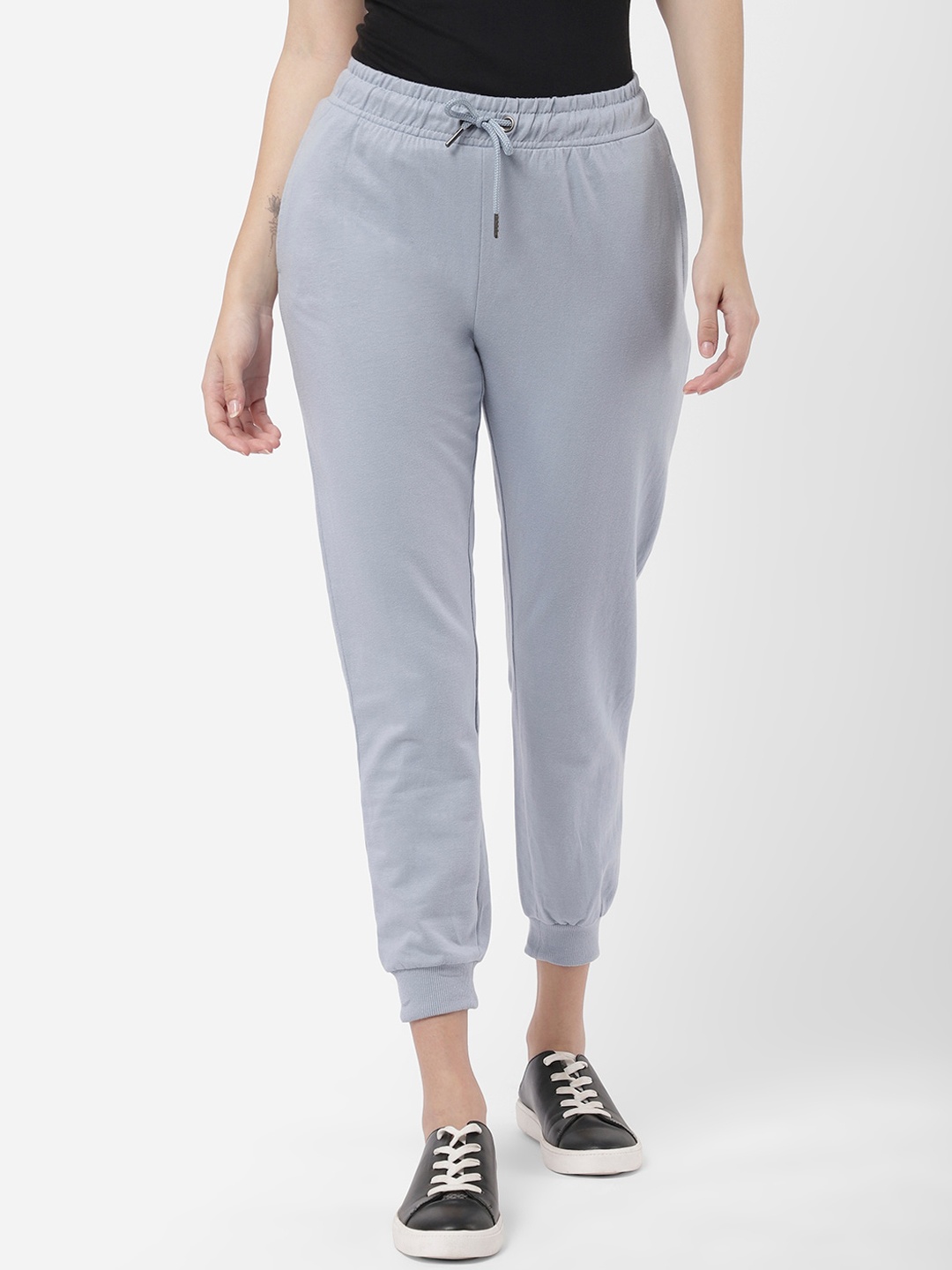 

R&B Women Blue Solid Cotton Joggers
