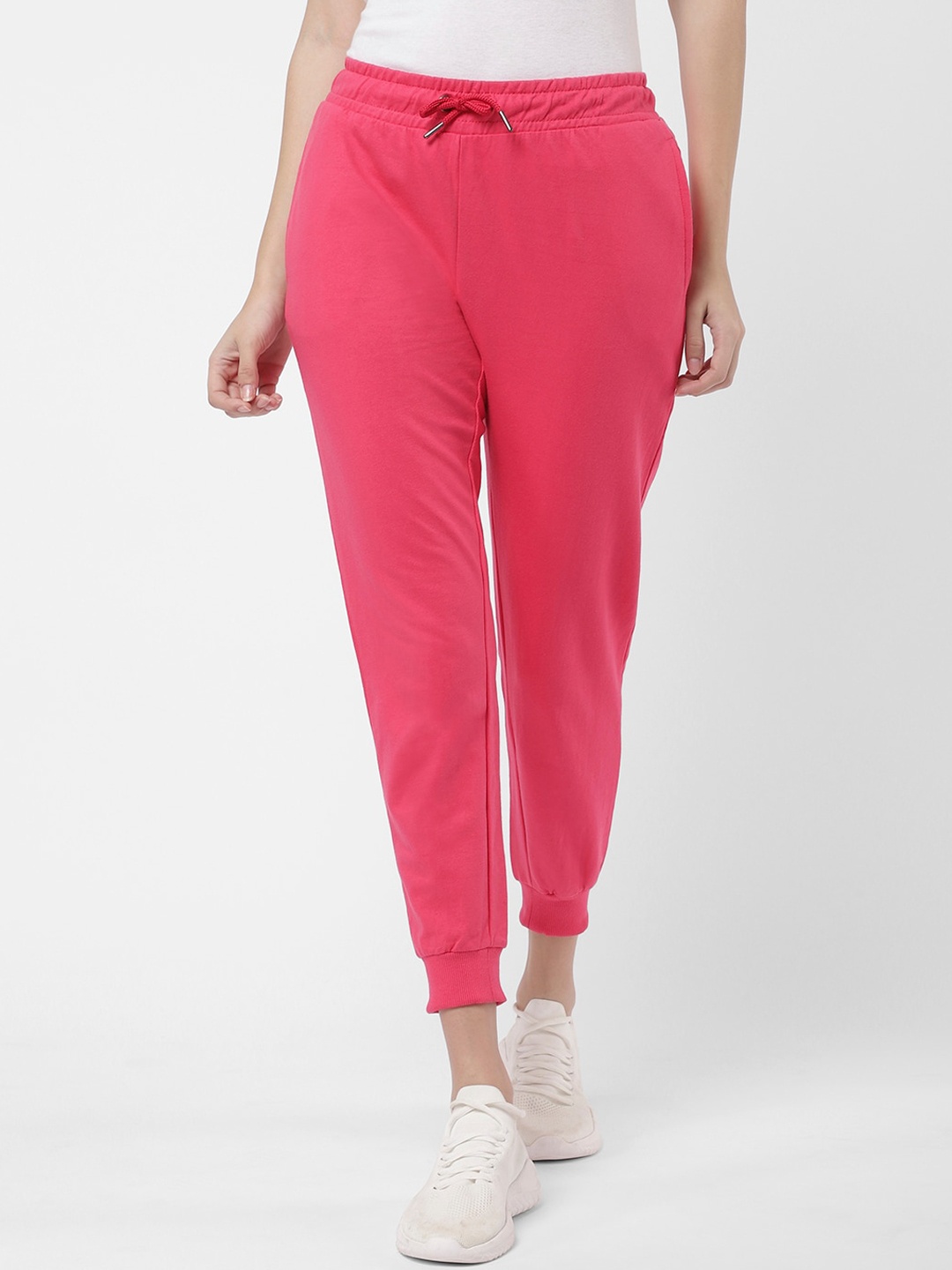 

R&B Women Pink Solid Cotton Joggers