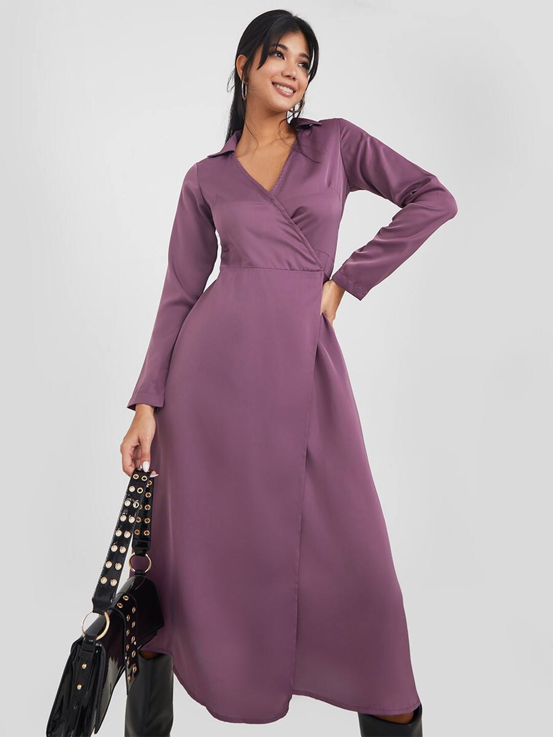 

Styli Women Purple Midi Dress