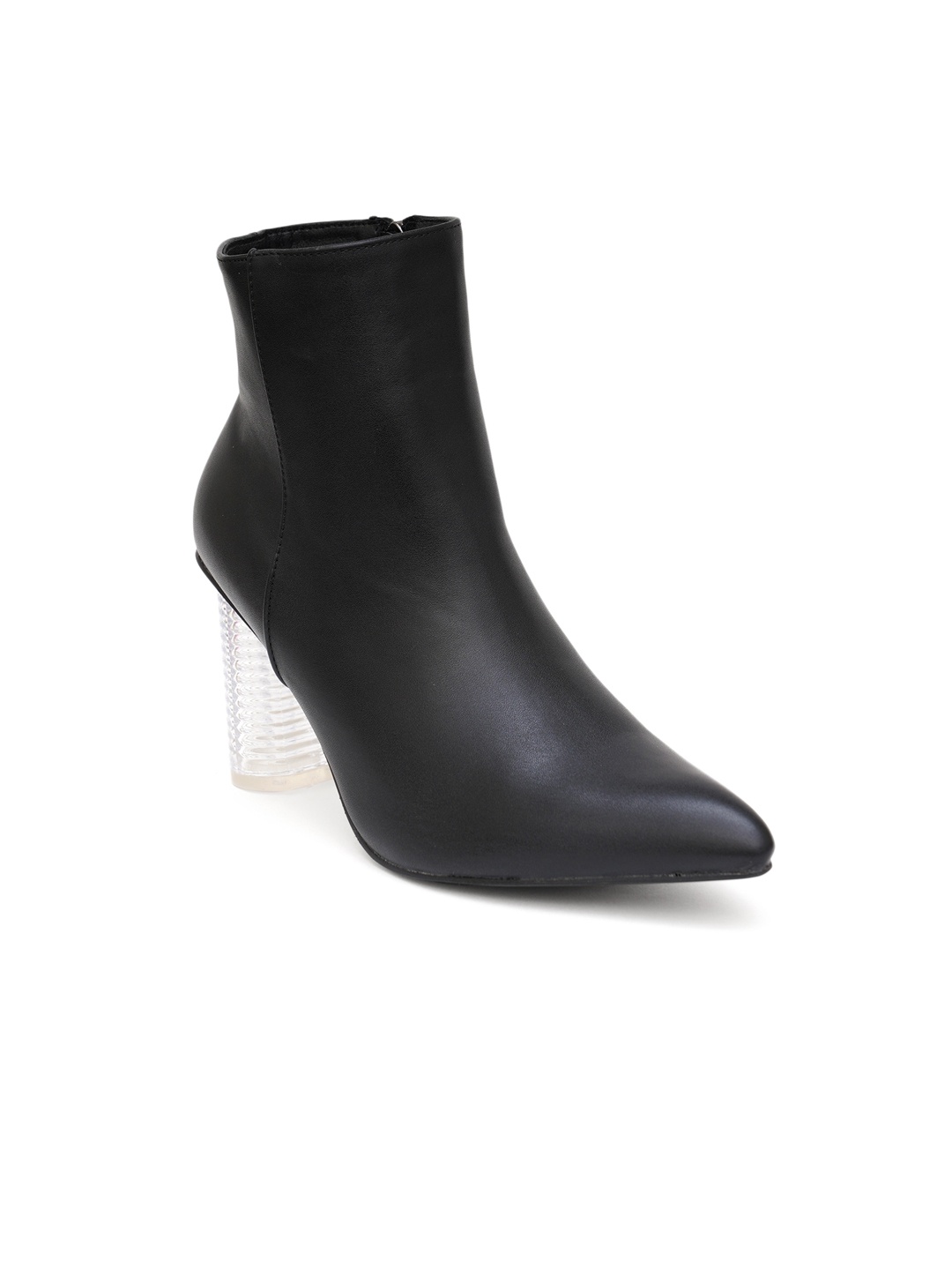 

SHUZ TOUCH Women Black Solid Ankle Length Boots