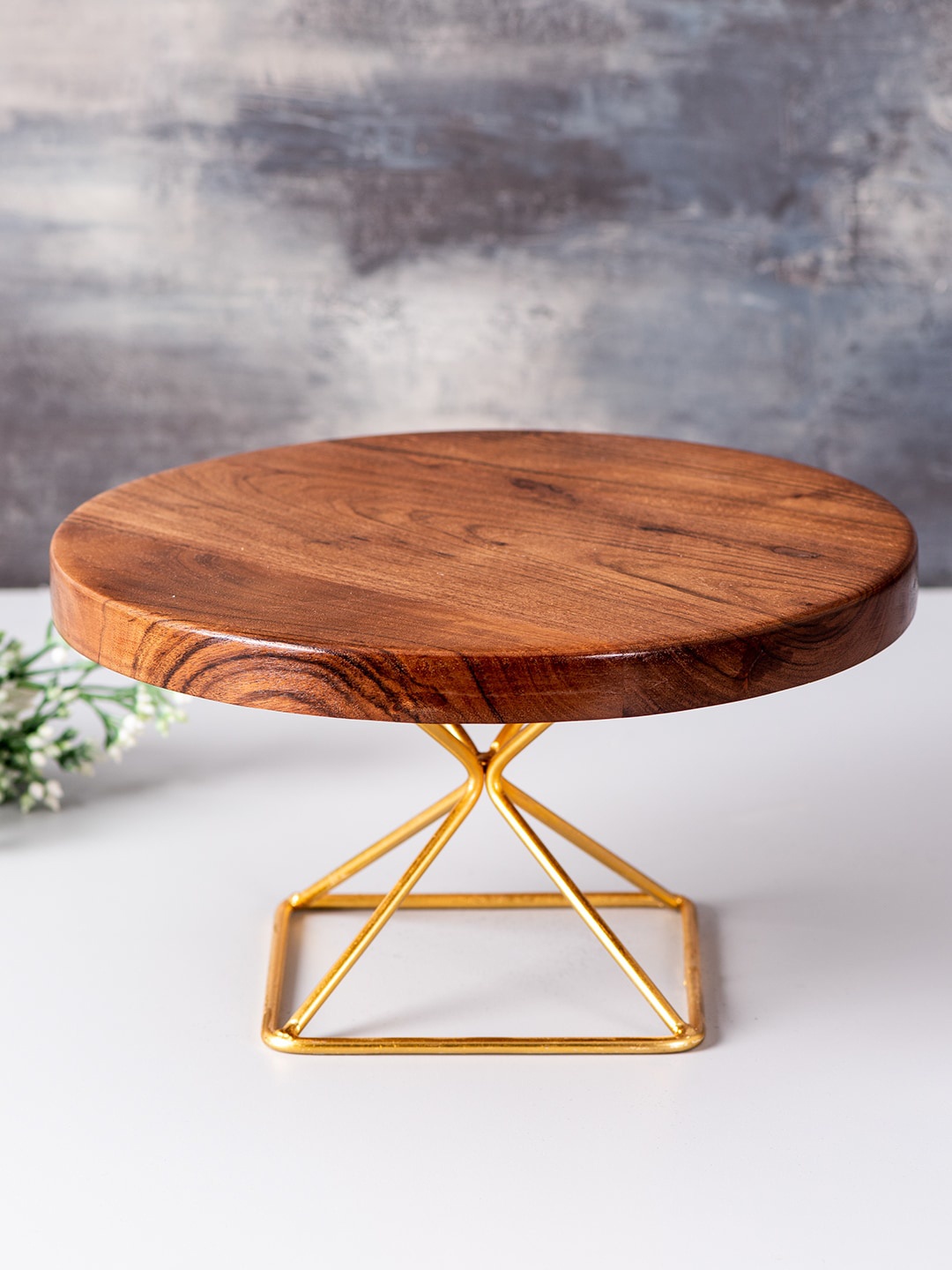 

nestroots Brown Solid Dessert Stand Serveware