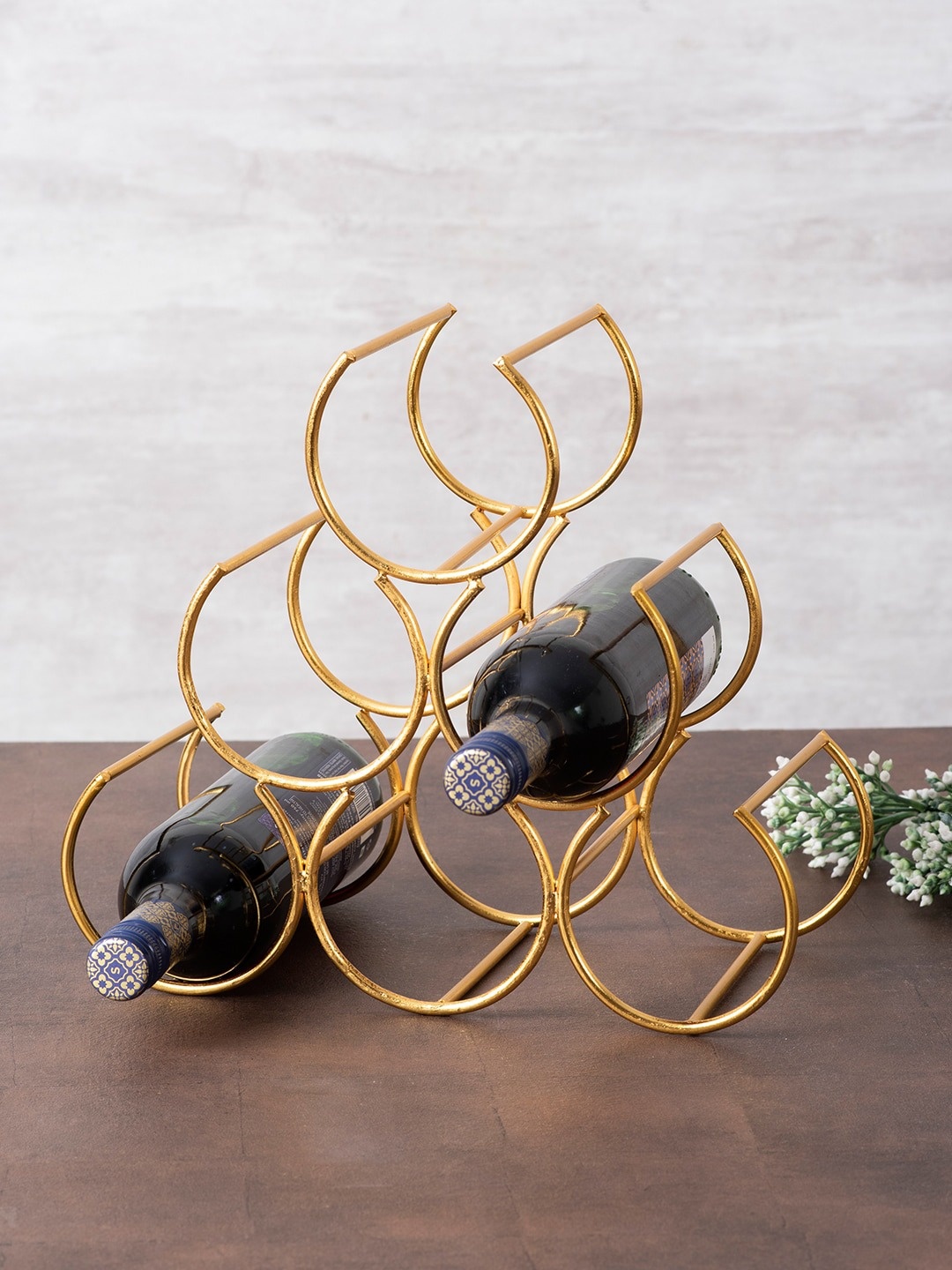 

nestroots Gold-Toned Solid Wine Rack