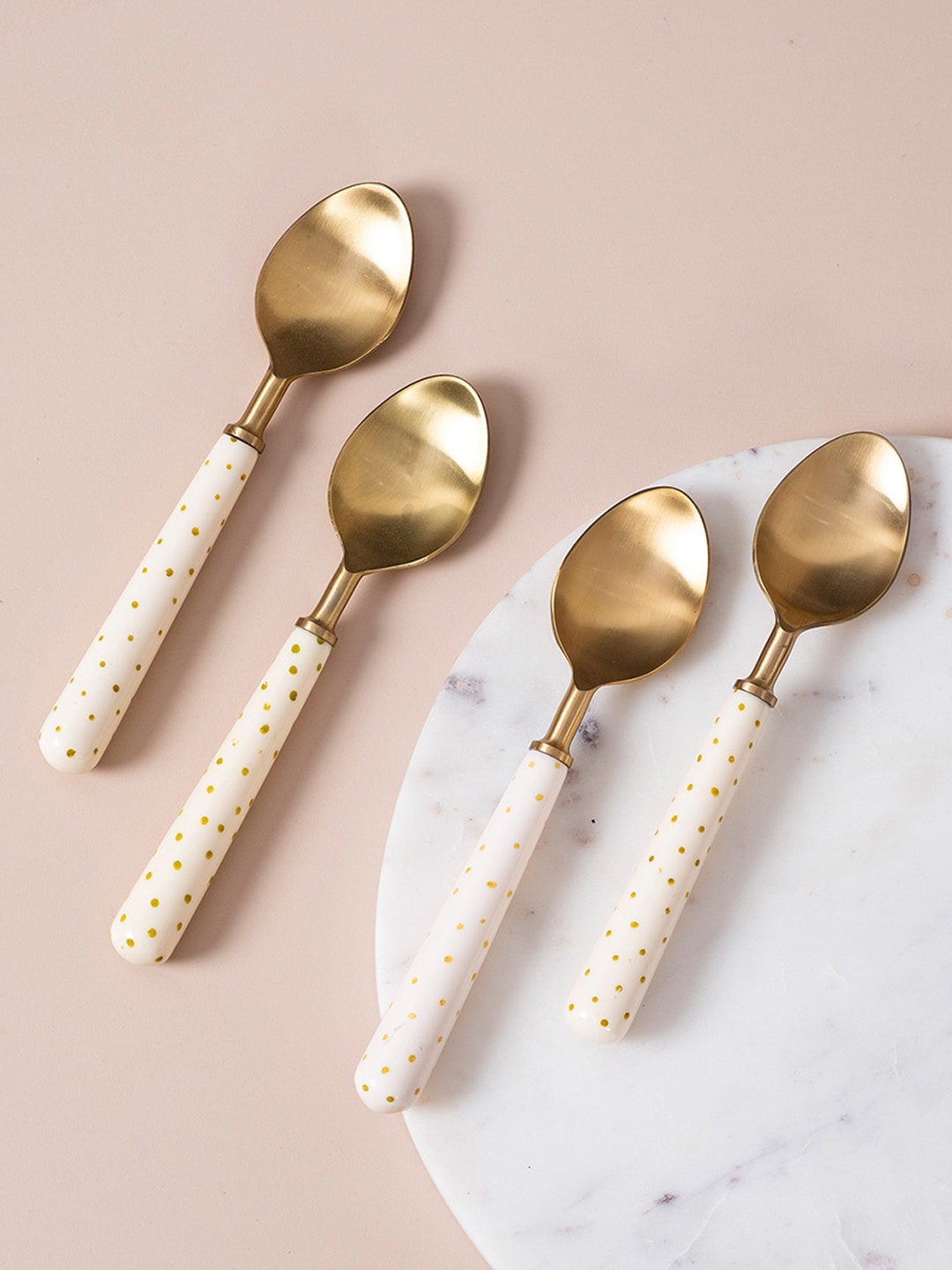 

nestroots Gold-Toned Solid Desert Spoon