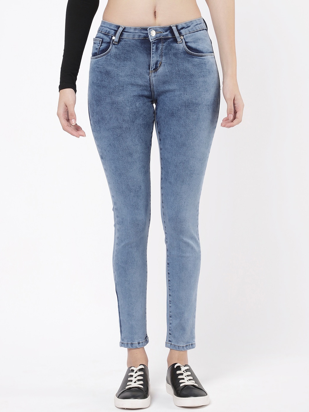 

R&B Women Blue Heavy Fade Regular Fit Cotton Jeans