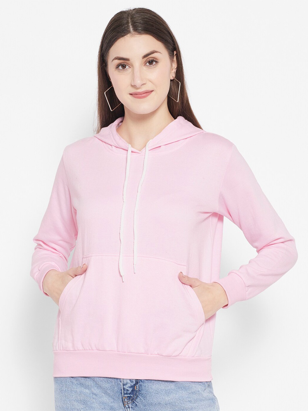 

Popster Women Pink Hooded Sweatshirt