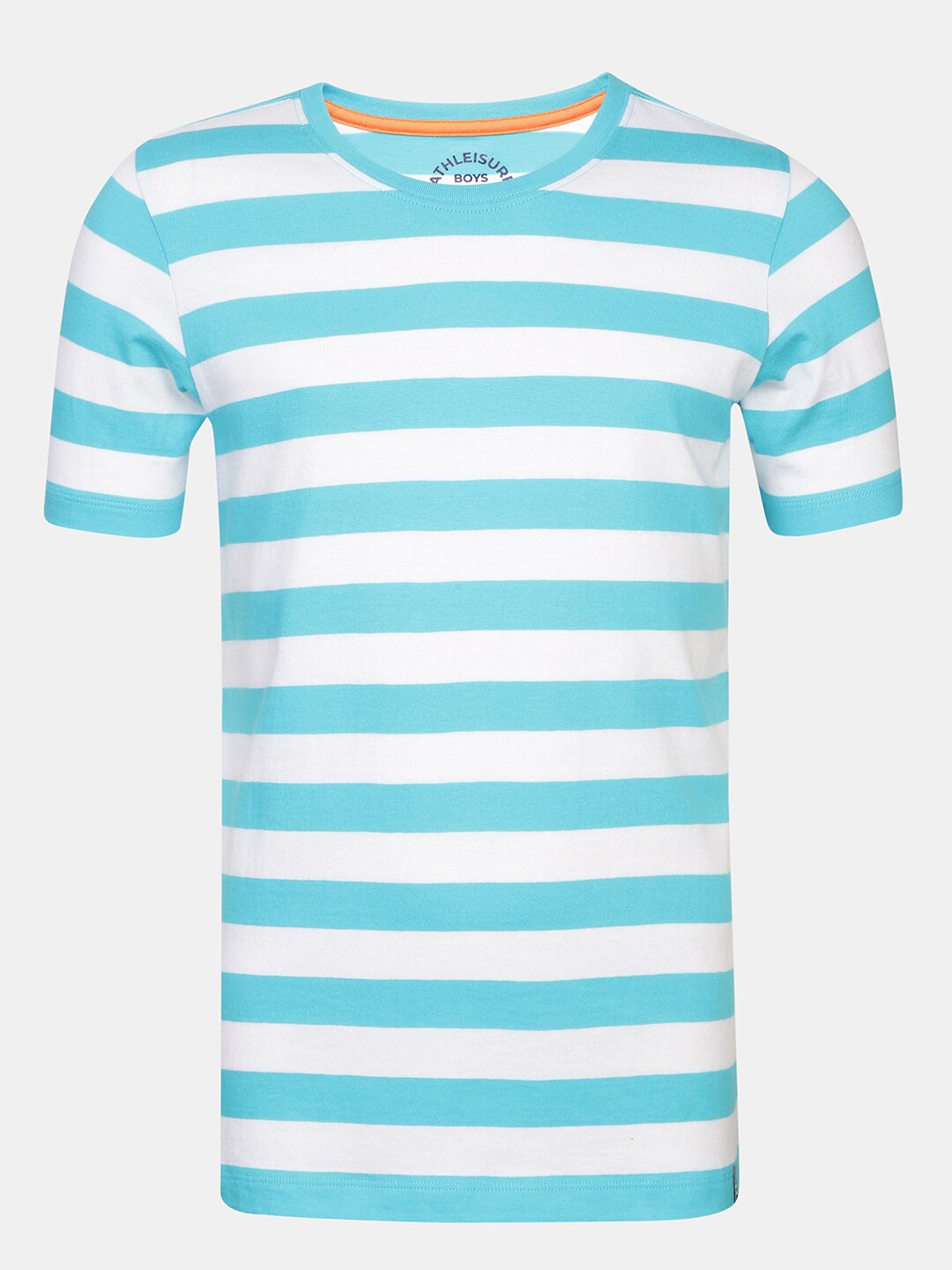 

Jockey Boys Blue Striped Printed Cotton T-shirt