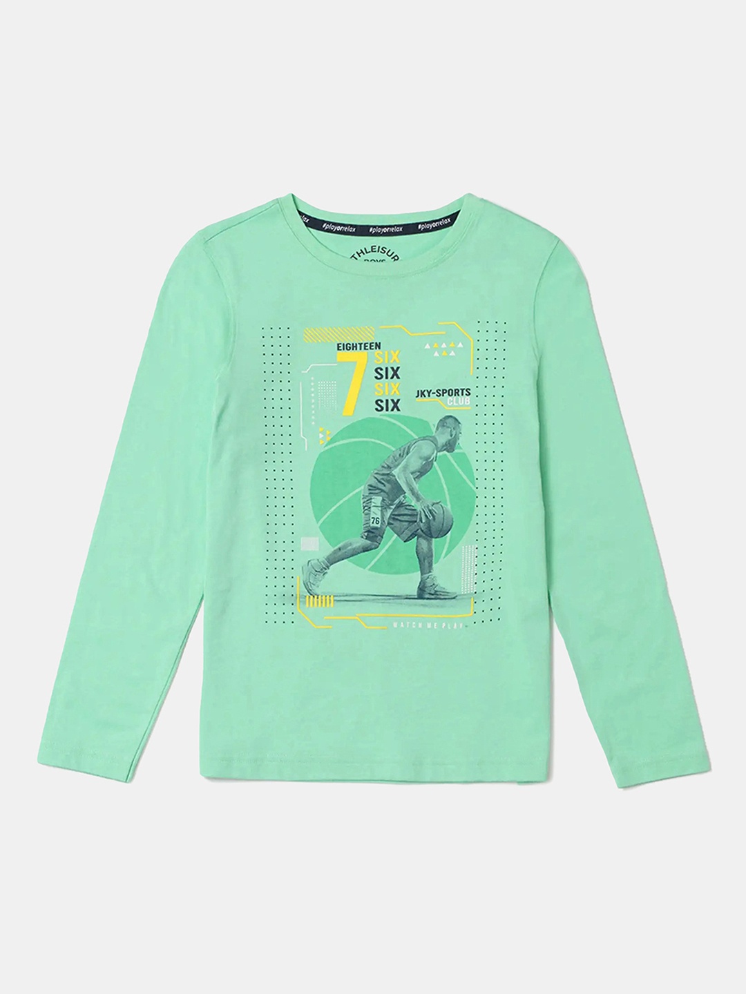 

Jockey Boys Super Combed Cotton Graphic Printed Tshirt-AB25, Green