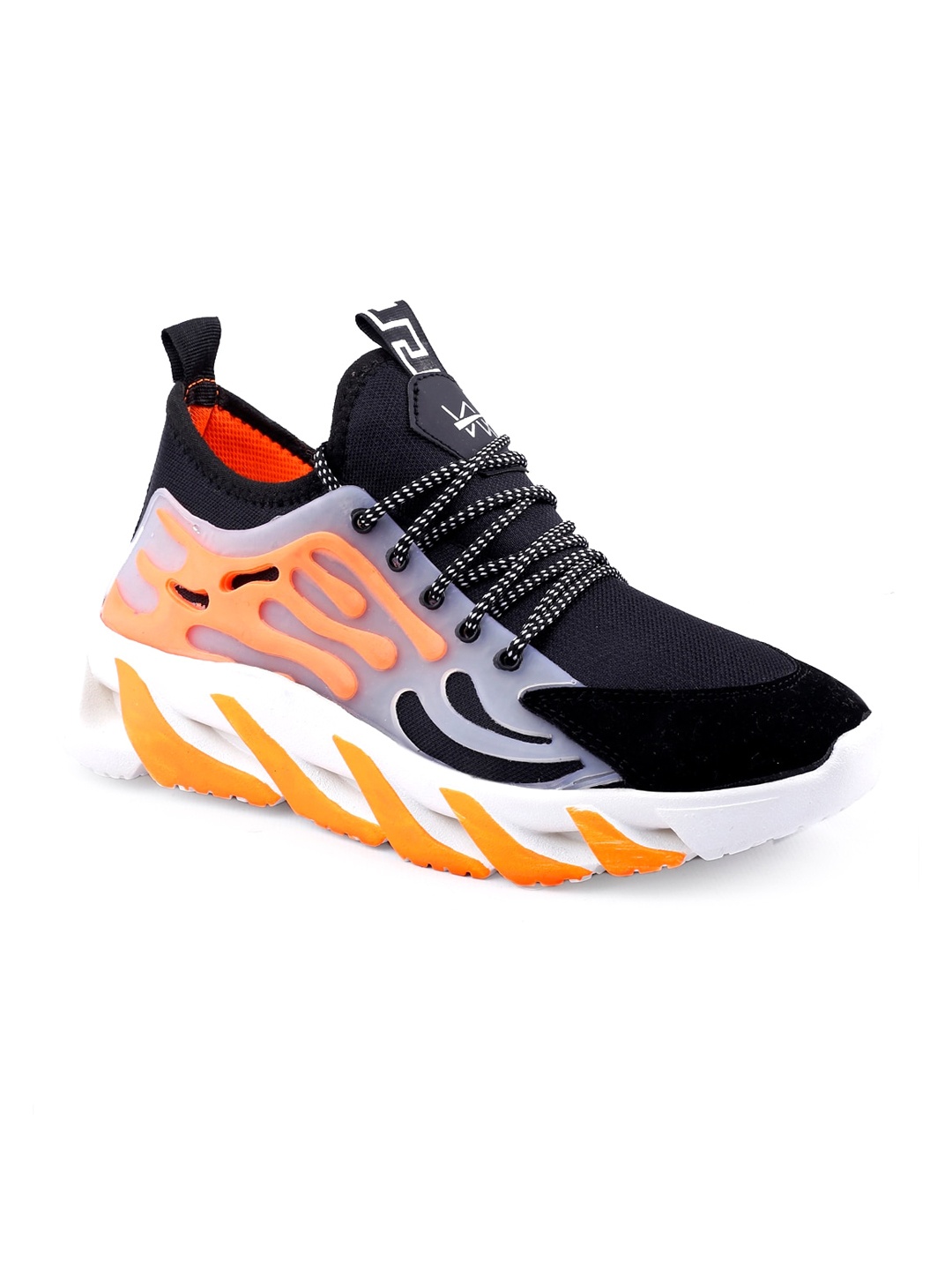

Woakers Men Orange Colourblocked Sneakers
