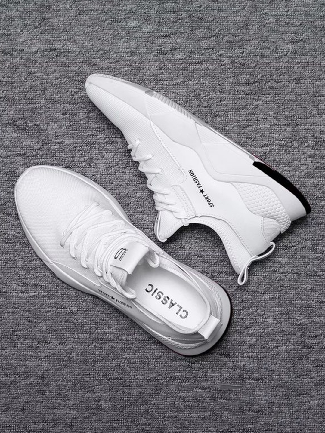 

Woakers Men White Solid Sneakers