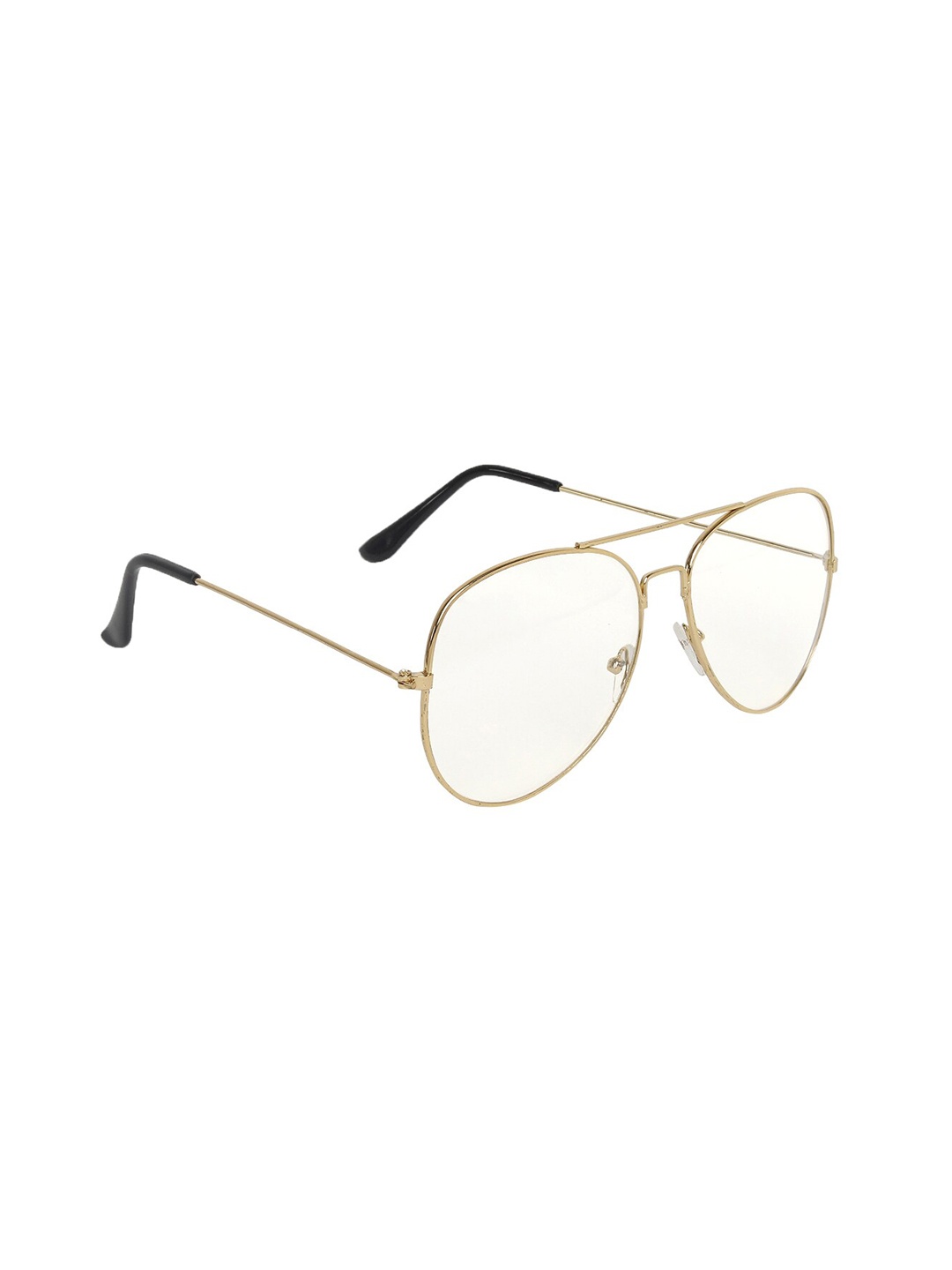 

GARTH Unisex Clear Lens & Gold-Toned Aviator Sunglasses with UV Protected Lens