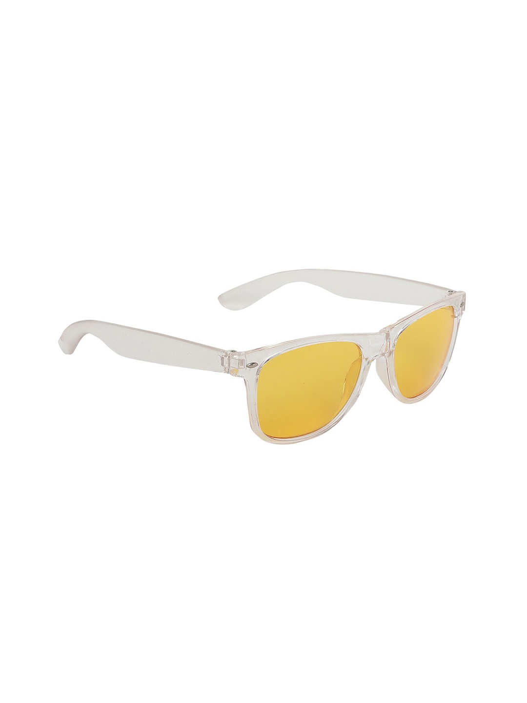 

GARTH Unisex Yellow Lens & White Wayfarer Sunglasses with UV Protected Lens