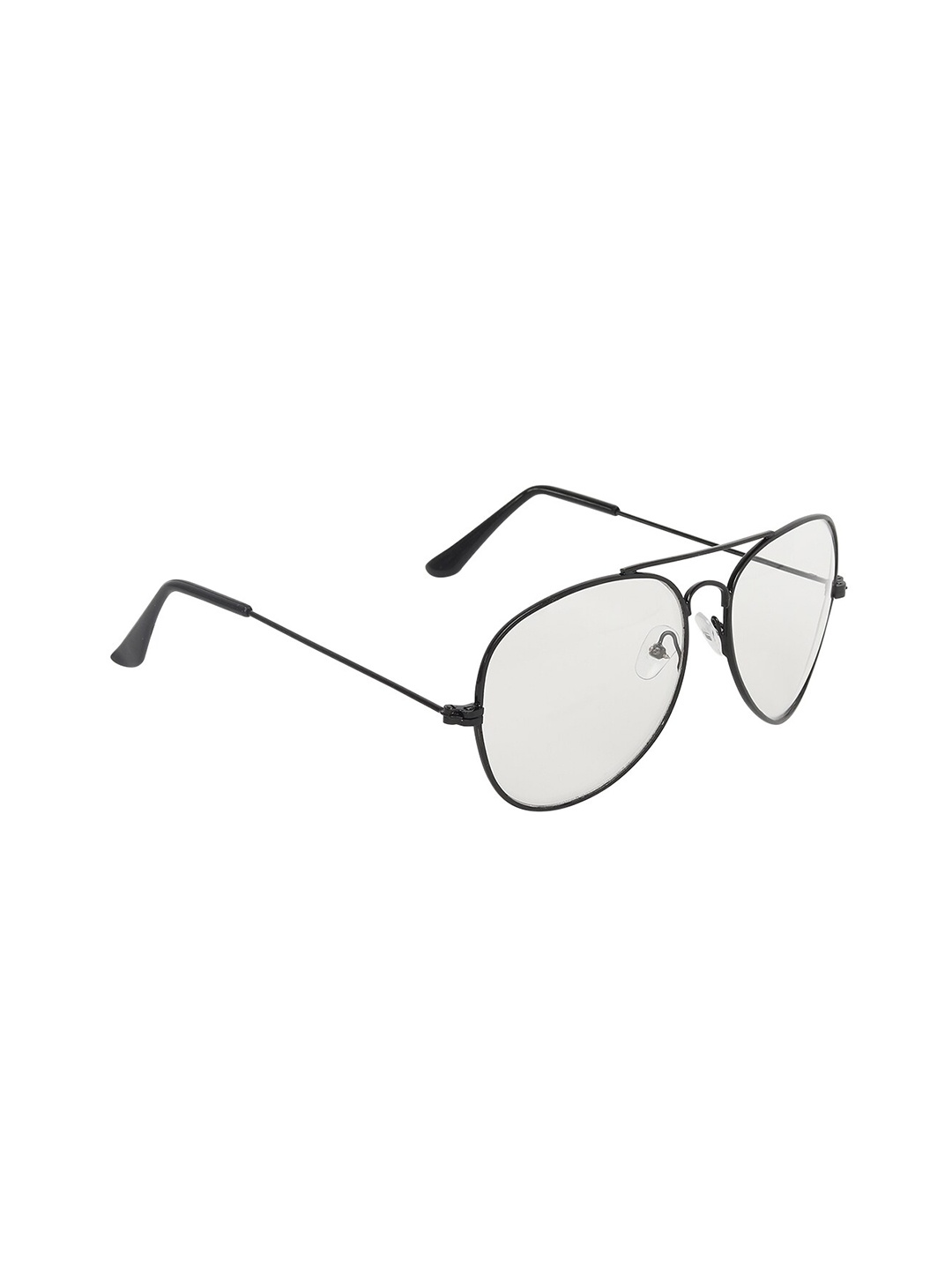 

GARTH Unisex Clear Lens & Black Aviator Sunglasses with UV Protected Lens