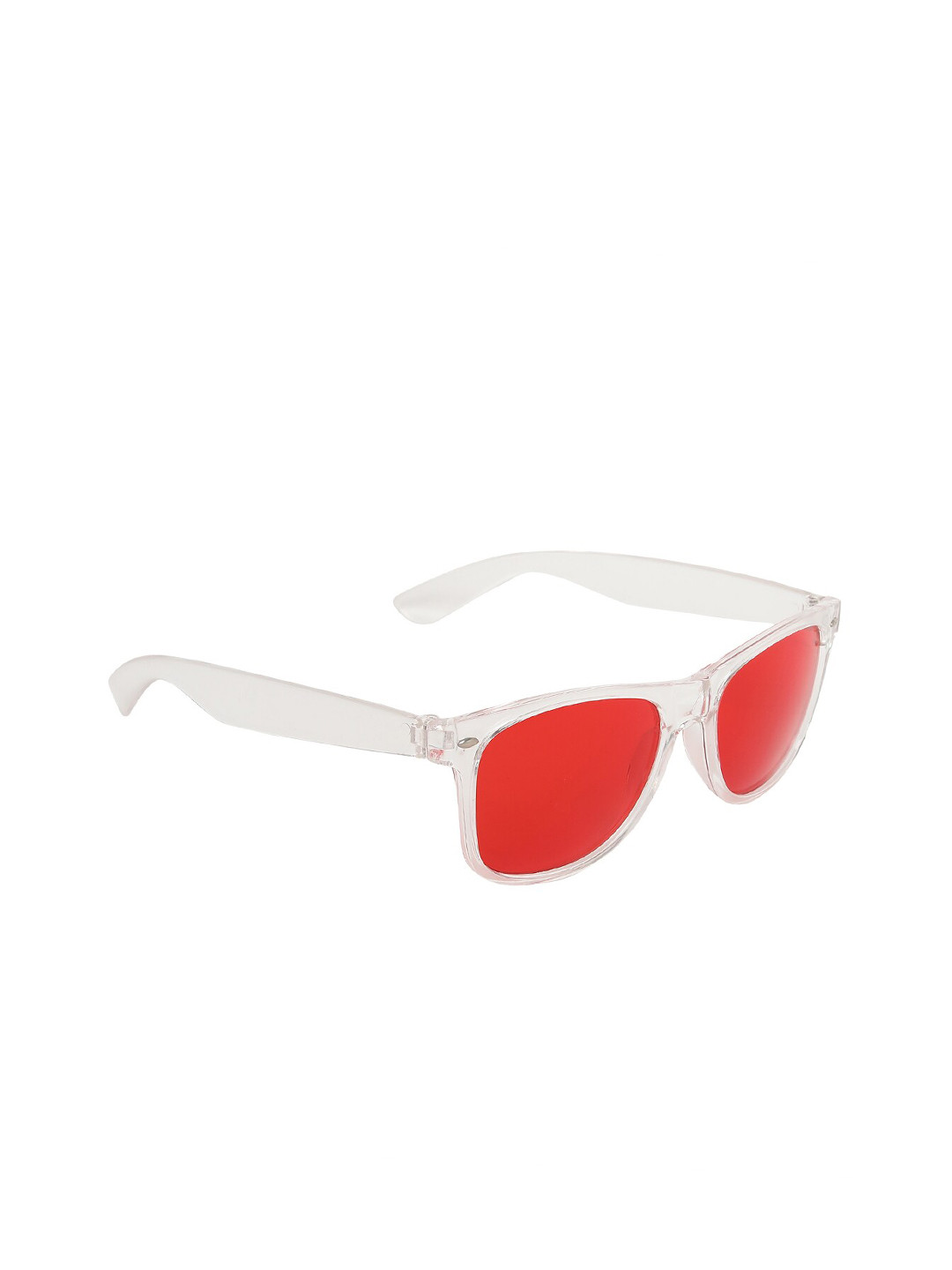 

GARTH Unisex Red Lens & White Wayfarer Sunglasses with UV Protected Lens