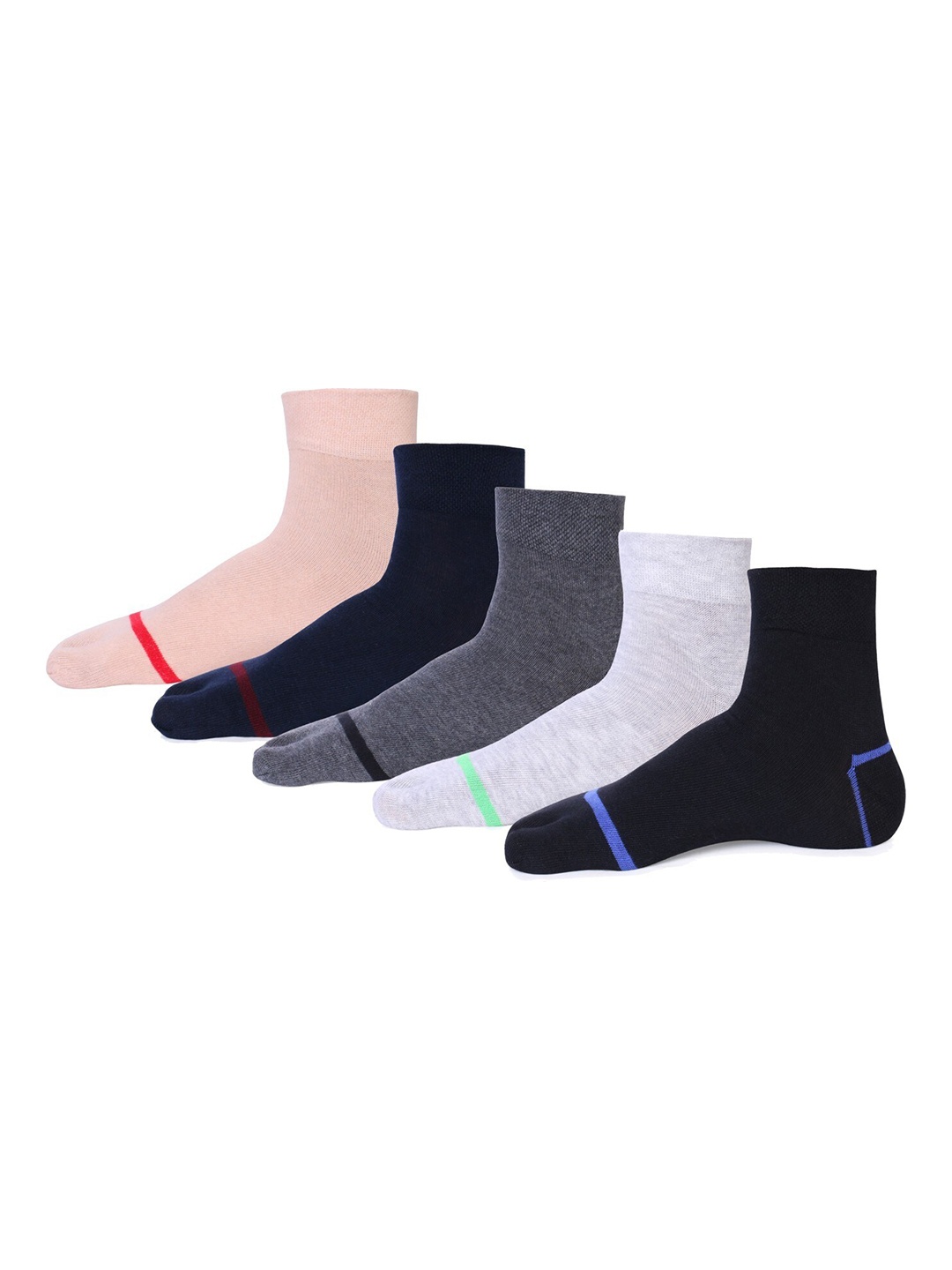 

RC. ROYAL CLASS Women Pack Of 5 Patterned Cotton Ankle-Length Socks, Blue