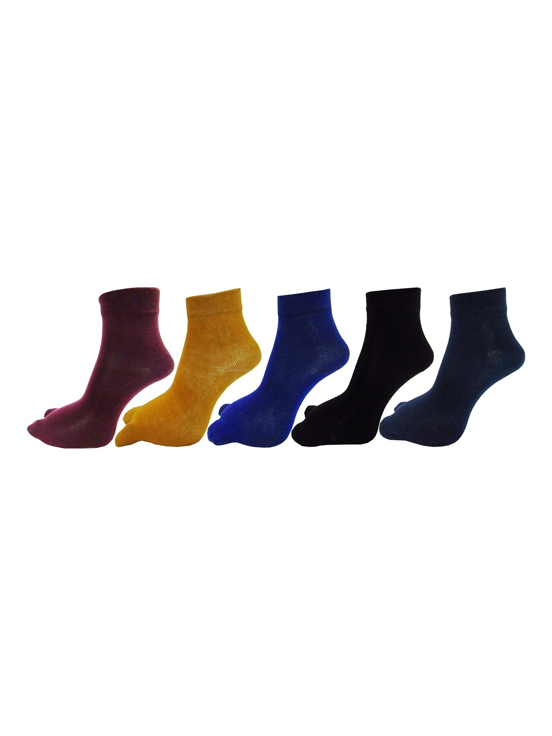 

RC. ROYAL CLASS Women Pack Of 5 Solid Ankle Length Cotton Socks, Burgundy