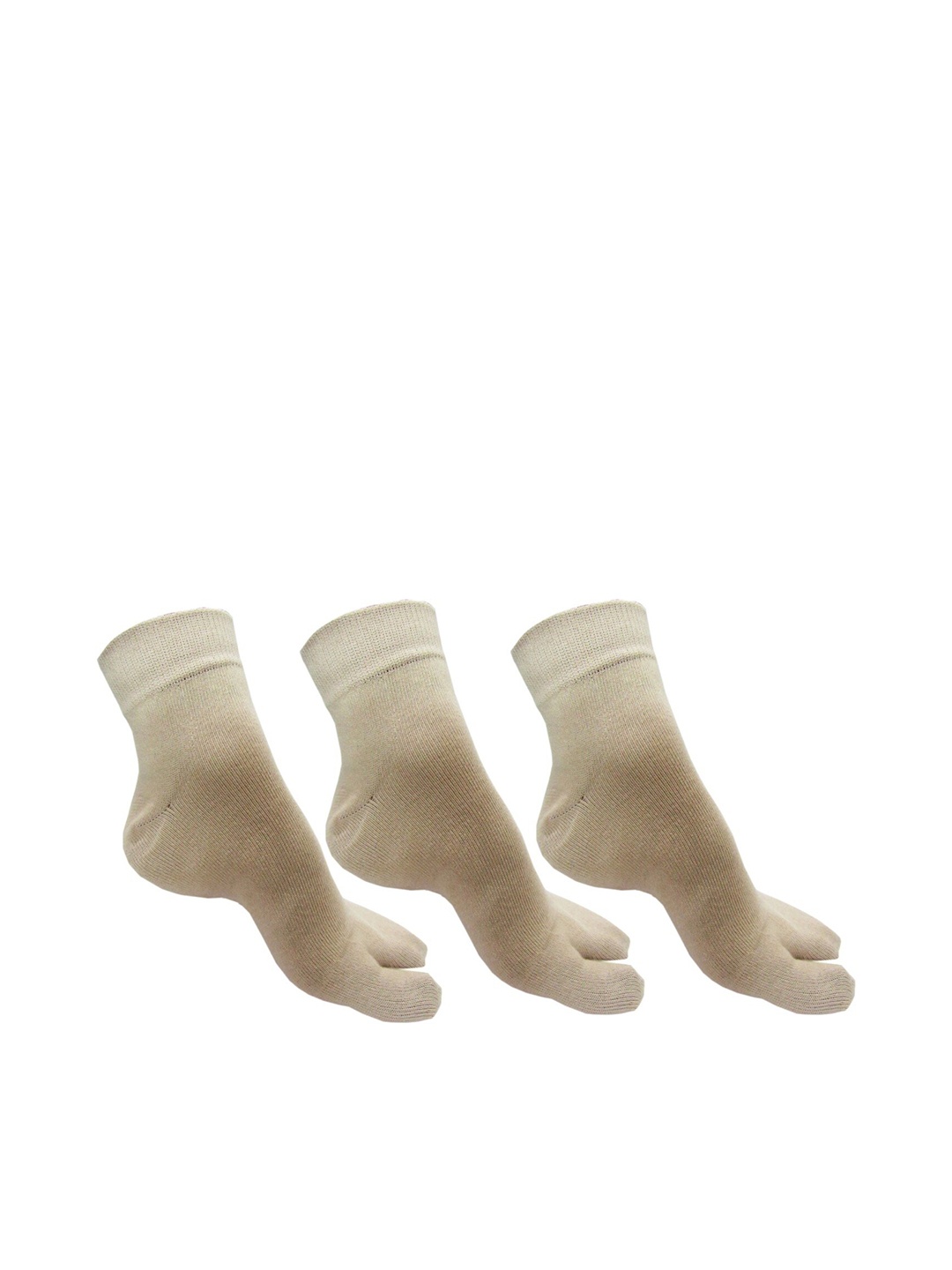 

RC. ROYAL CLASS Women Pack Of 3 Beige Solid Cotton Socks