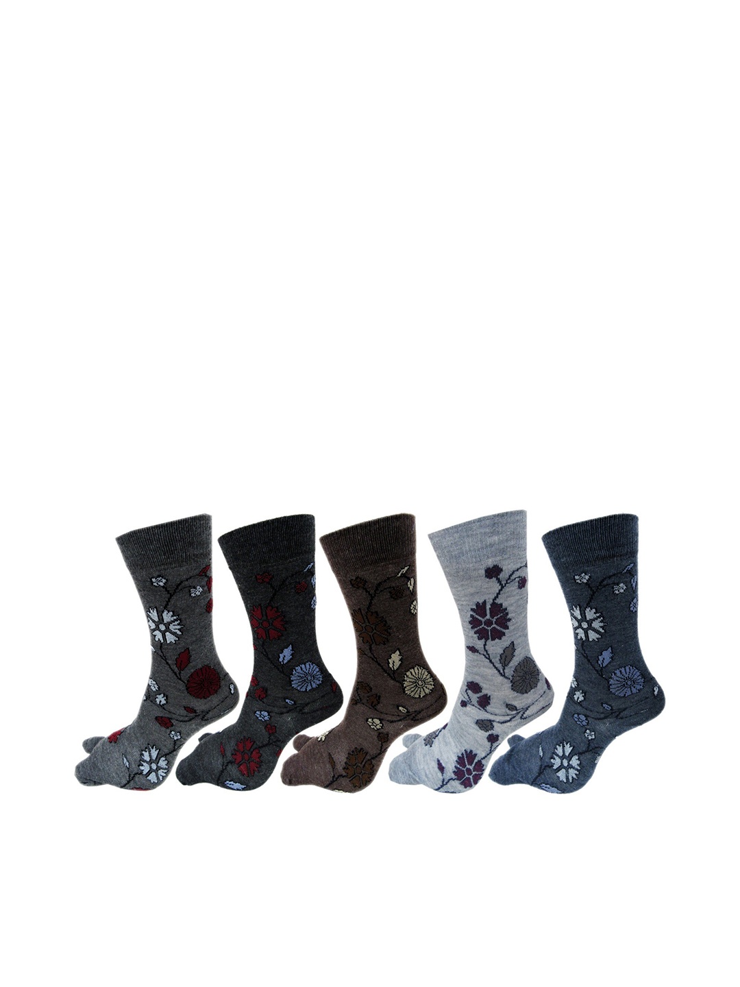 

RC. ROYAL CLASS Women Pack Of 5 Calf Length Socks, Grey