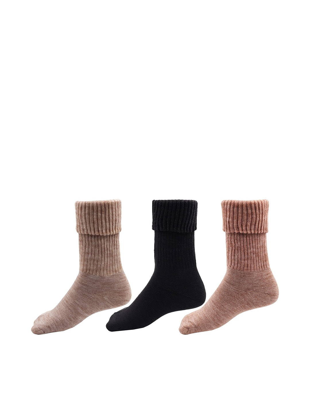 

RC. ROYAL CLASS Women Pack Of 3 Solid Calf Length Socks, Black