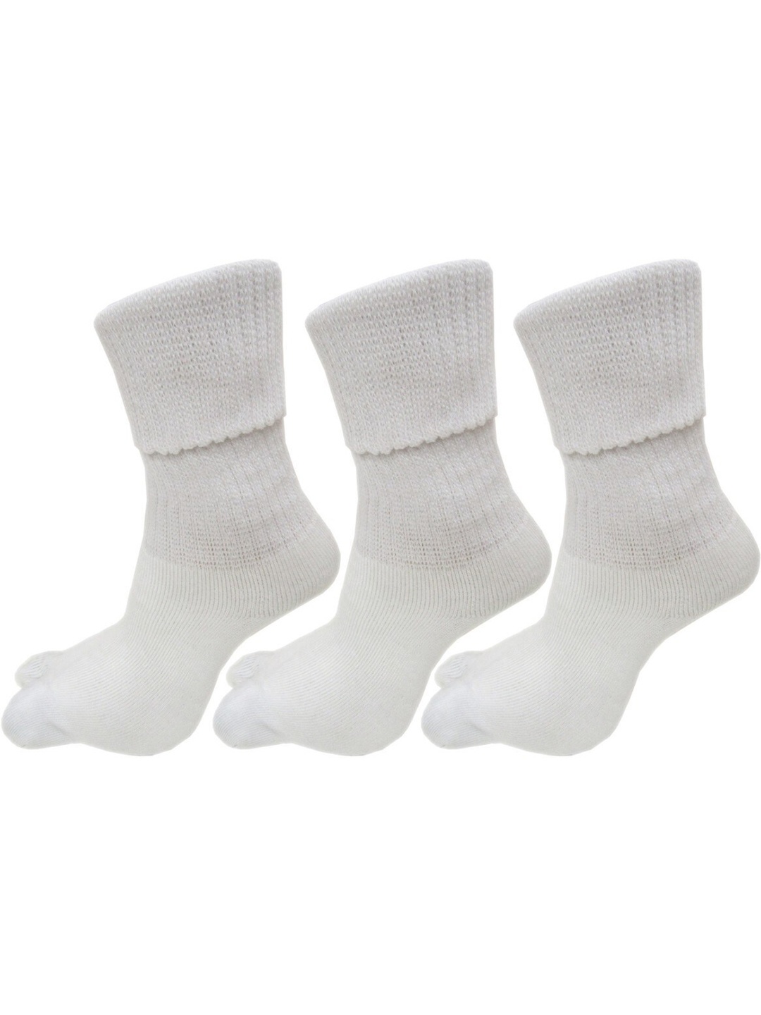 

RC. ROYAL CLASS Women Pack Of 3 White Solid Woolen Calf-Length Socks