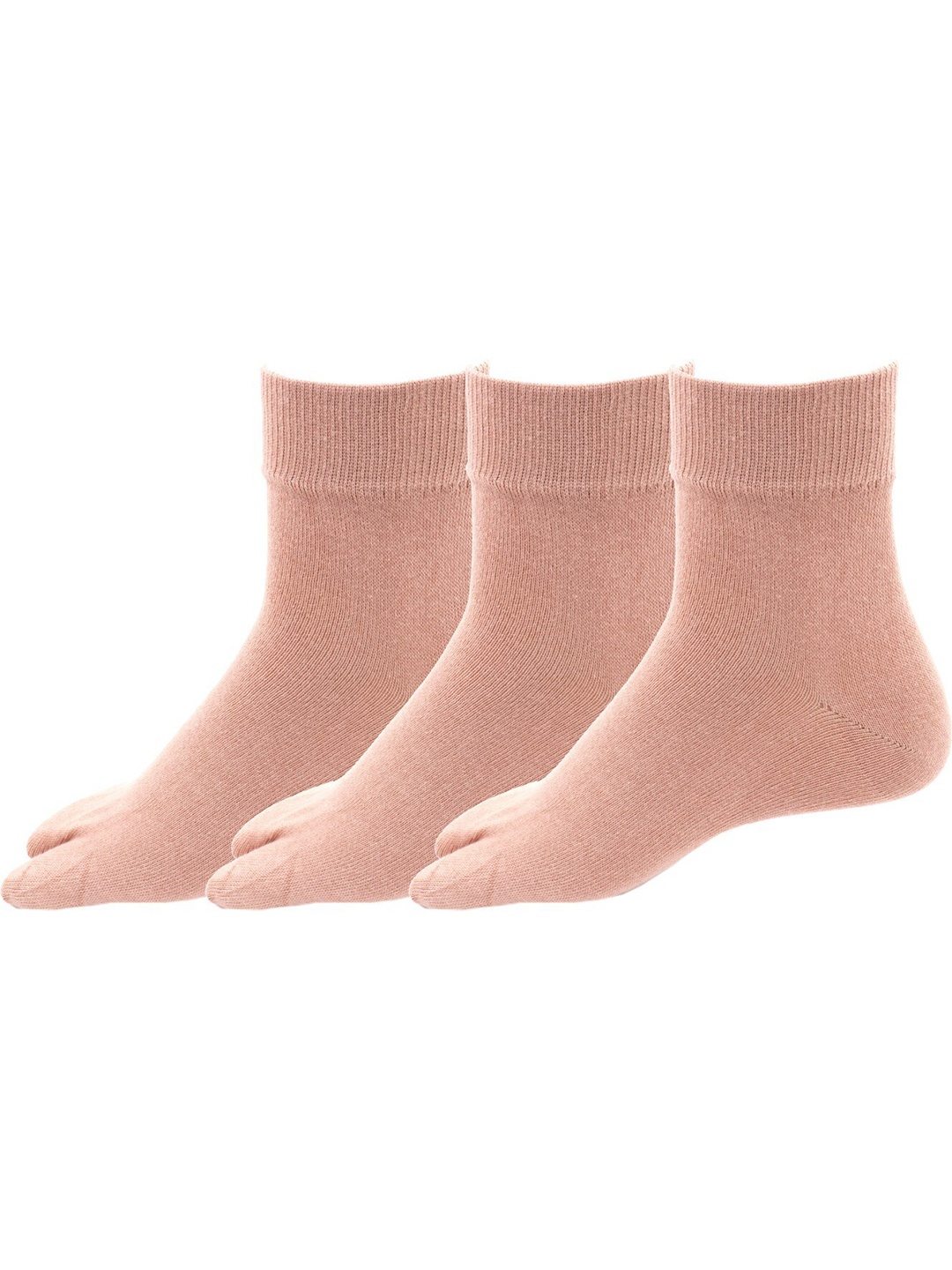 

RC. ROYAL CLASS Women Pack Of 3 Beige Solid Cotton Socks