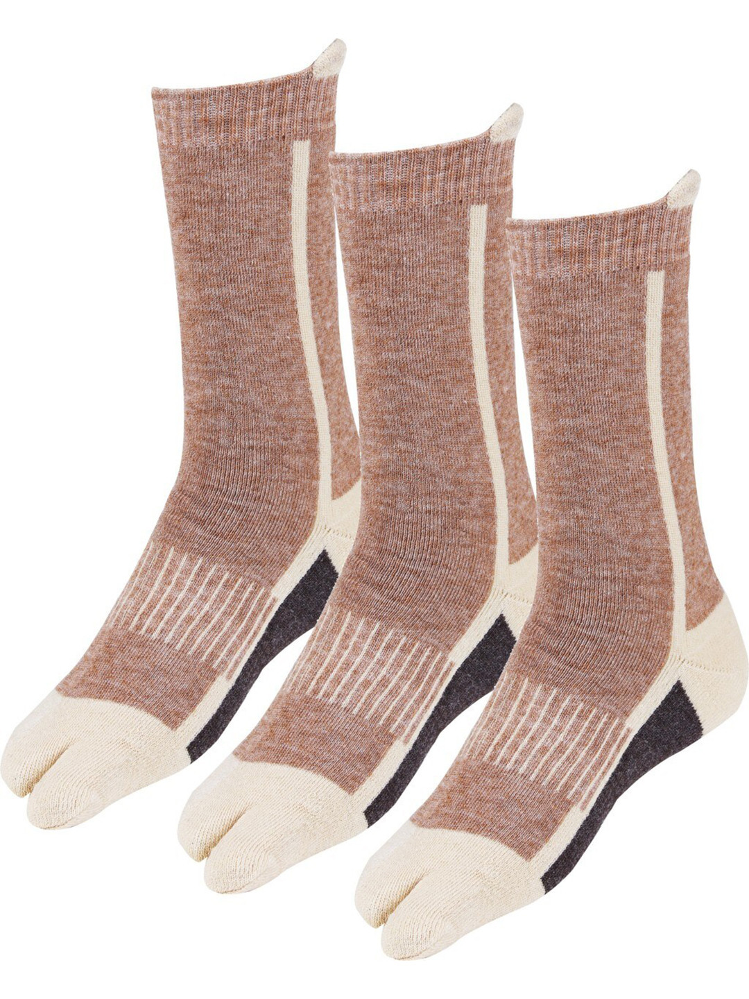 

RC. ROYAL CLASS Women Pack Of 3 Beige Patterned Calf Length Socks