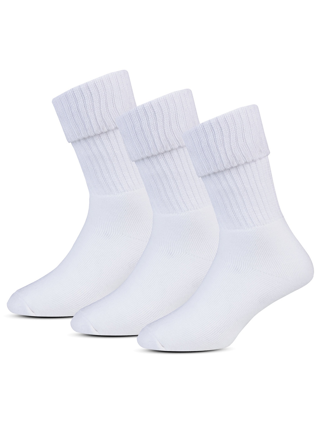 

RC. ROYAL CLASS Women Pack Of 3 White Solid Calf Length Socks