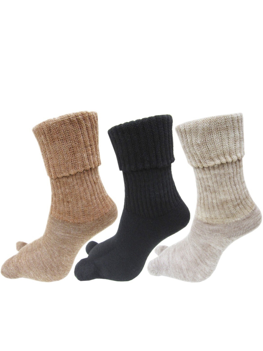 

RC. ROYAL CLASS Women Pack Of 3 Solid Calf Length Woolen Socks, Black