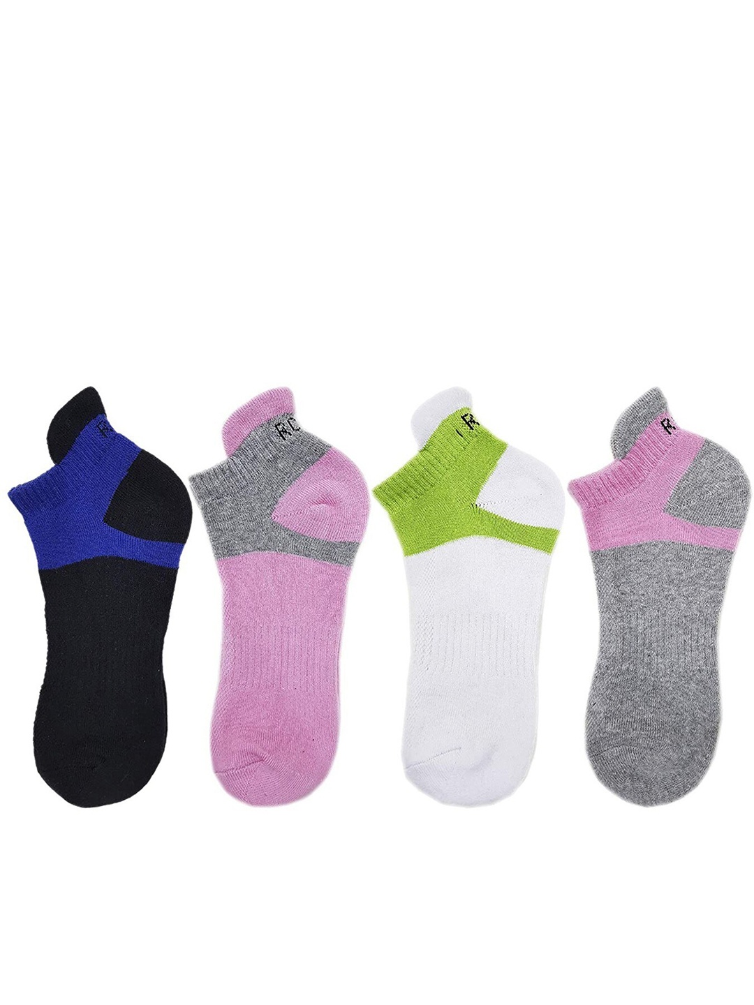 

RC. ROYAL CLASS Women Pack Of 4 Patterned Cotton Ankle-Length Socks, White