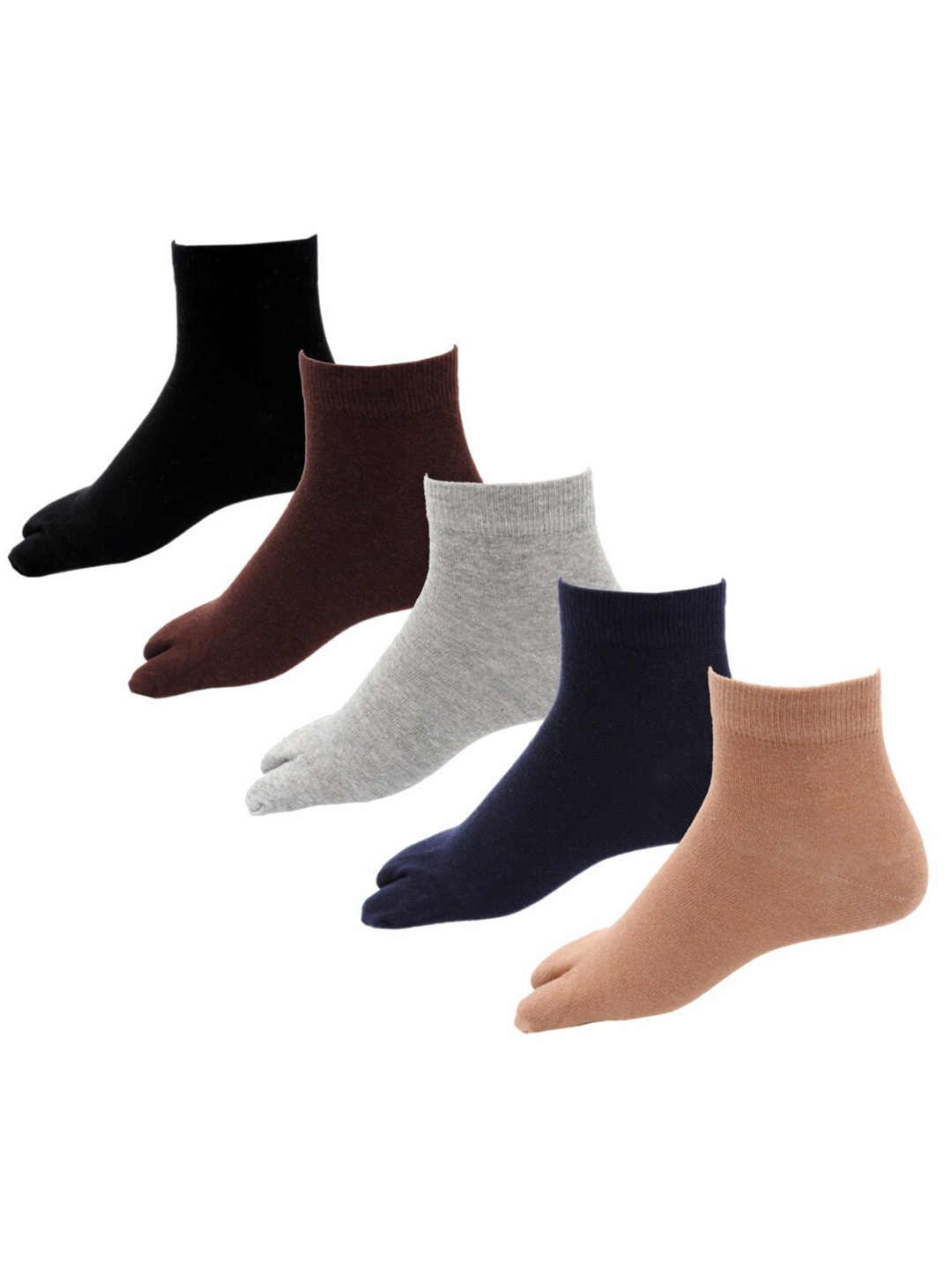 

RC. ROYAL CLASS Women Pack Of 5 Solid Cotton Ankle-Length Socks, Grey