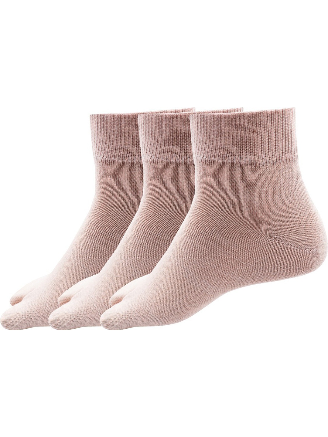 

RC. ROYAL CLASS Women Pack Of 3 Beige Solid Ankle Length Cotton Socks