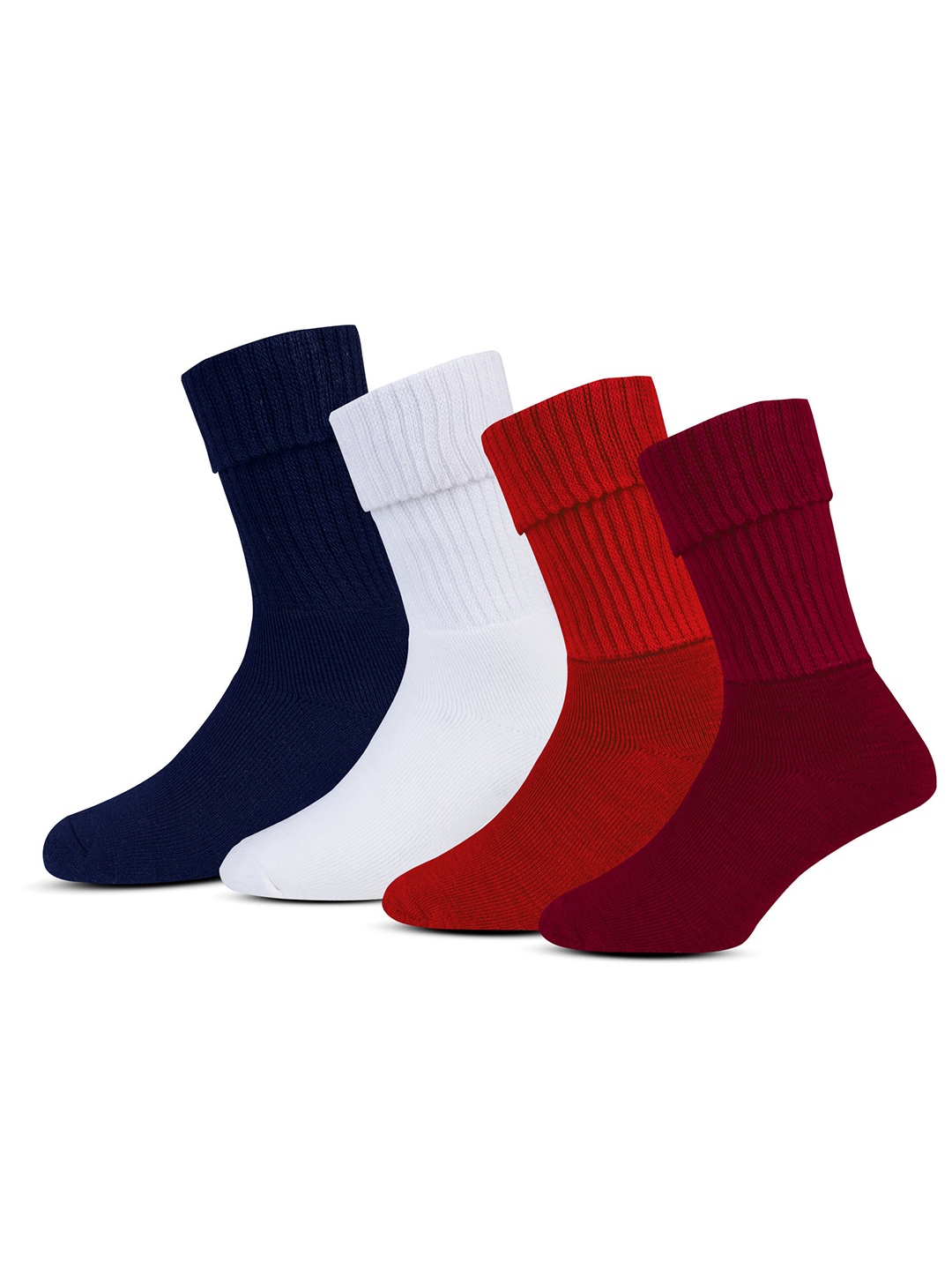 

RC. ROYAL CLASS Women Pack Of 4 Solid Calf-Length Socks, Navy blue