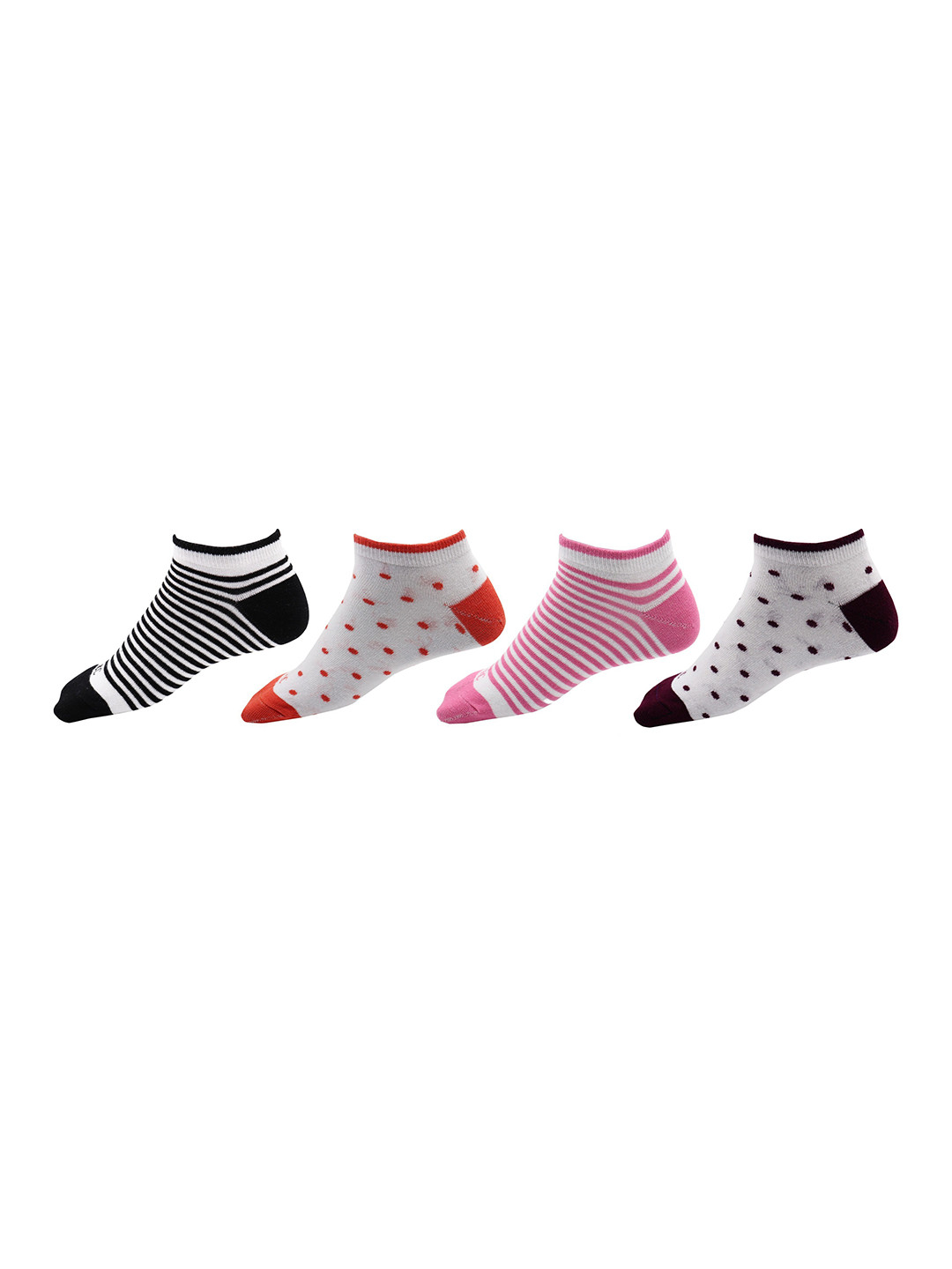 

RC. ROYAL CLASS Women Pack Of 4 Patterned Cotton Ankle-Length Socks, White